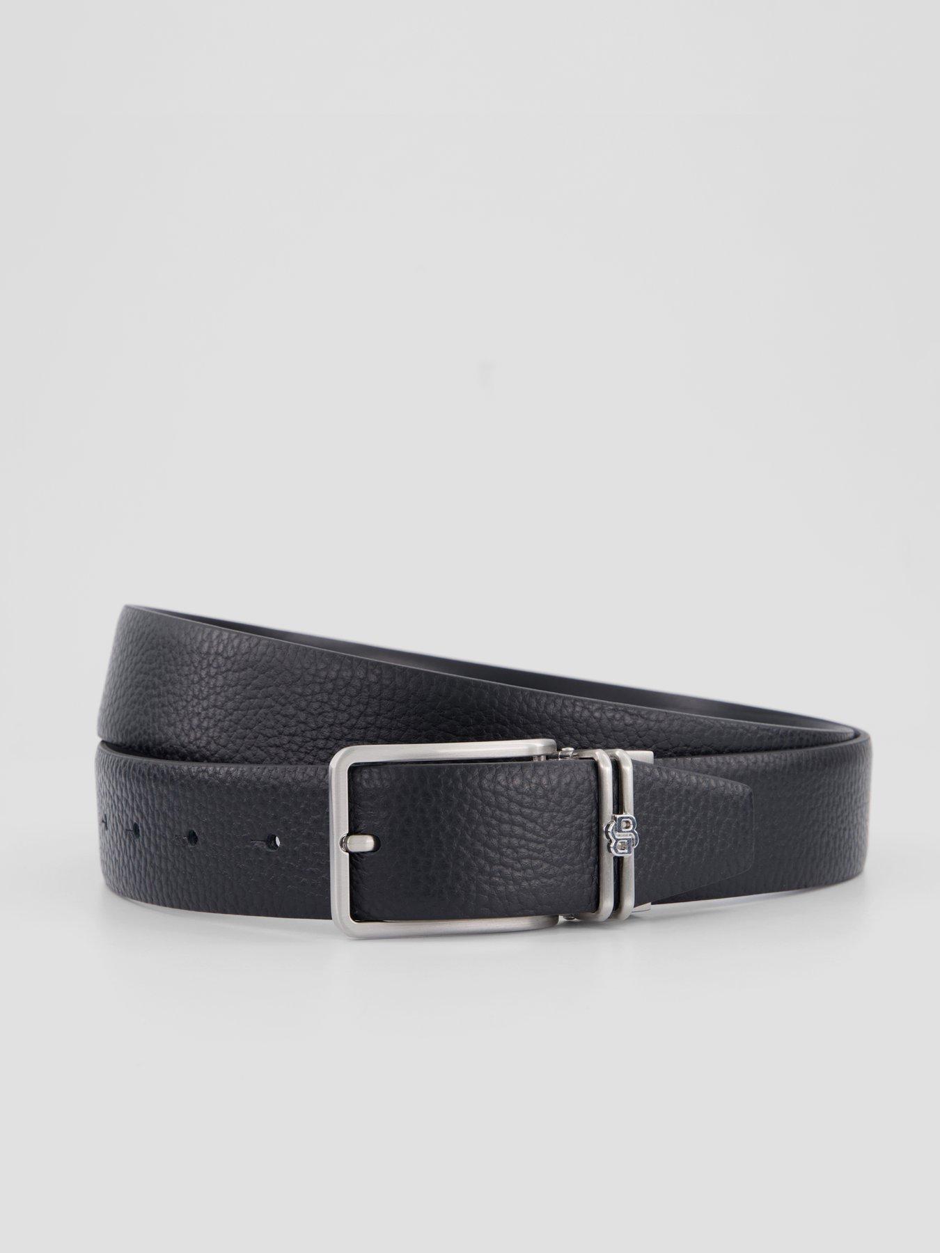 Image 2 of 6 of BOSS Mens Reversible Logo Belt&nbsp; With&nbsp;Gift Box&nbsp;- Black