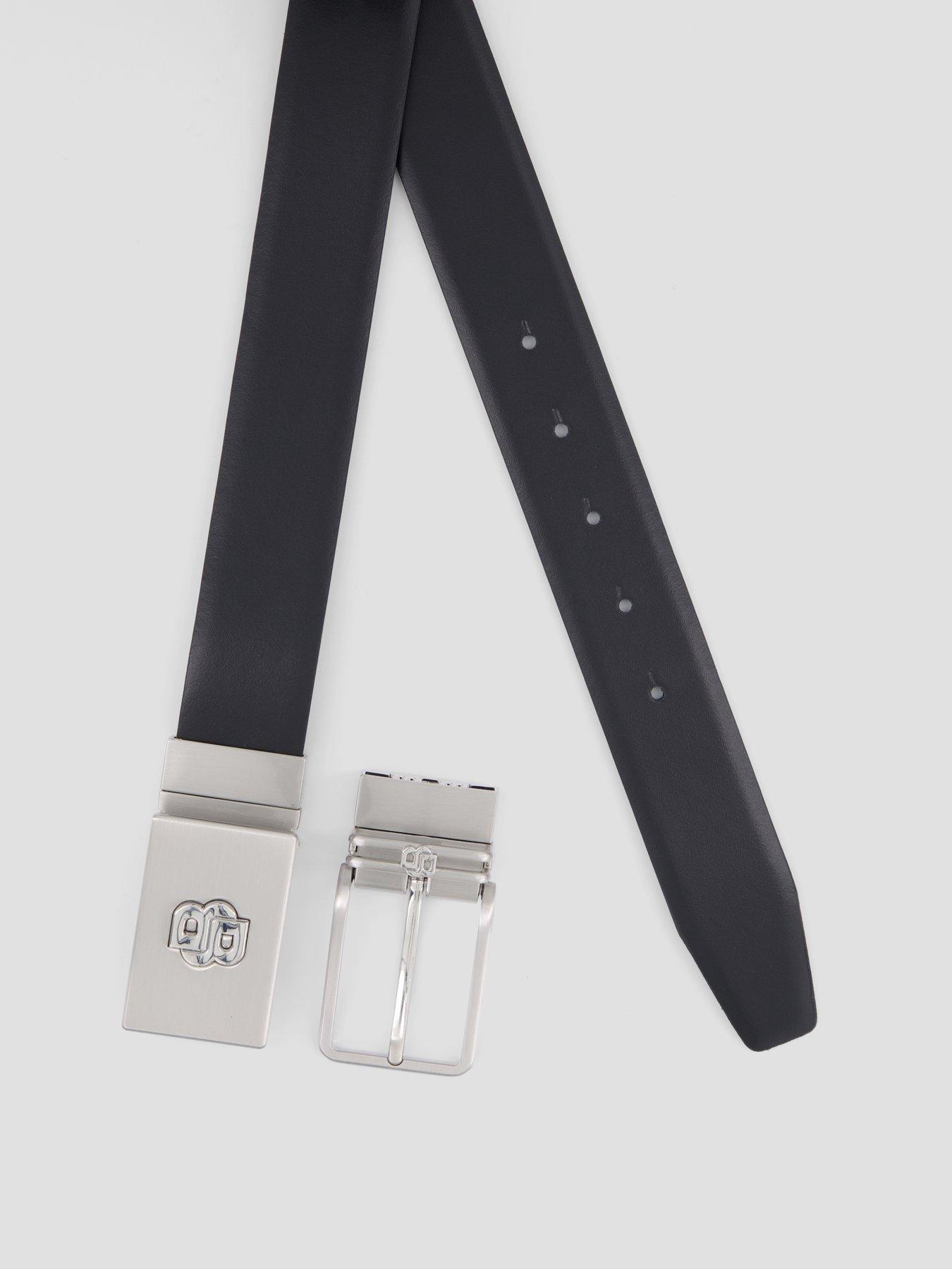 Image 4 of 6 of BOSS Mens Reversible Logo Belt&nbsp; With&nbsp;Gift Box&nbsp;- Black