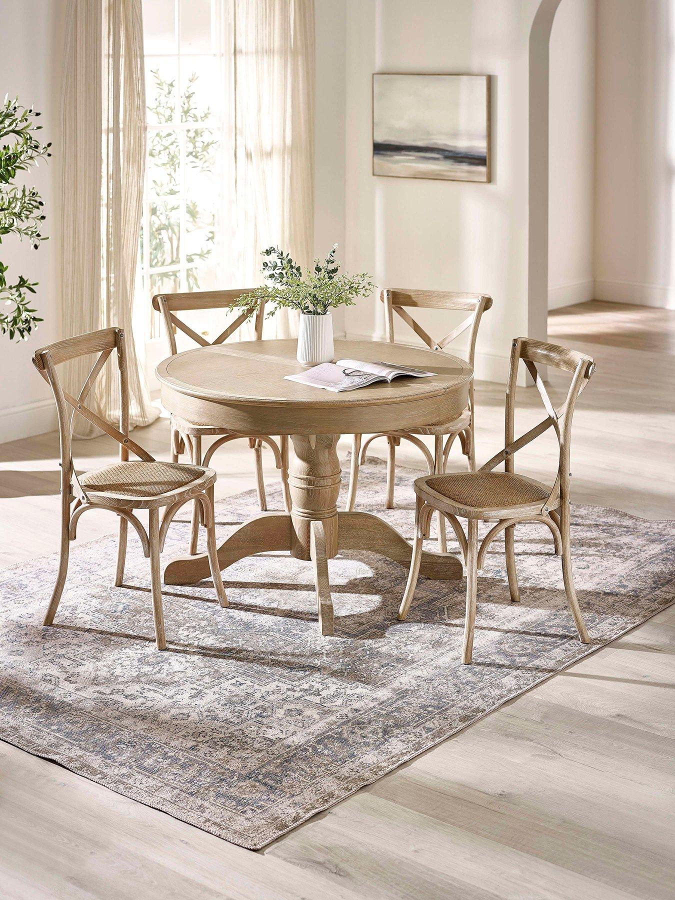Julian Bowen Camille Round Table + 4 Satie Chairs