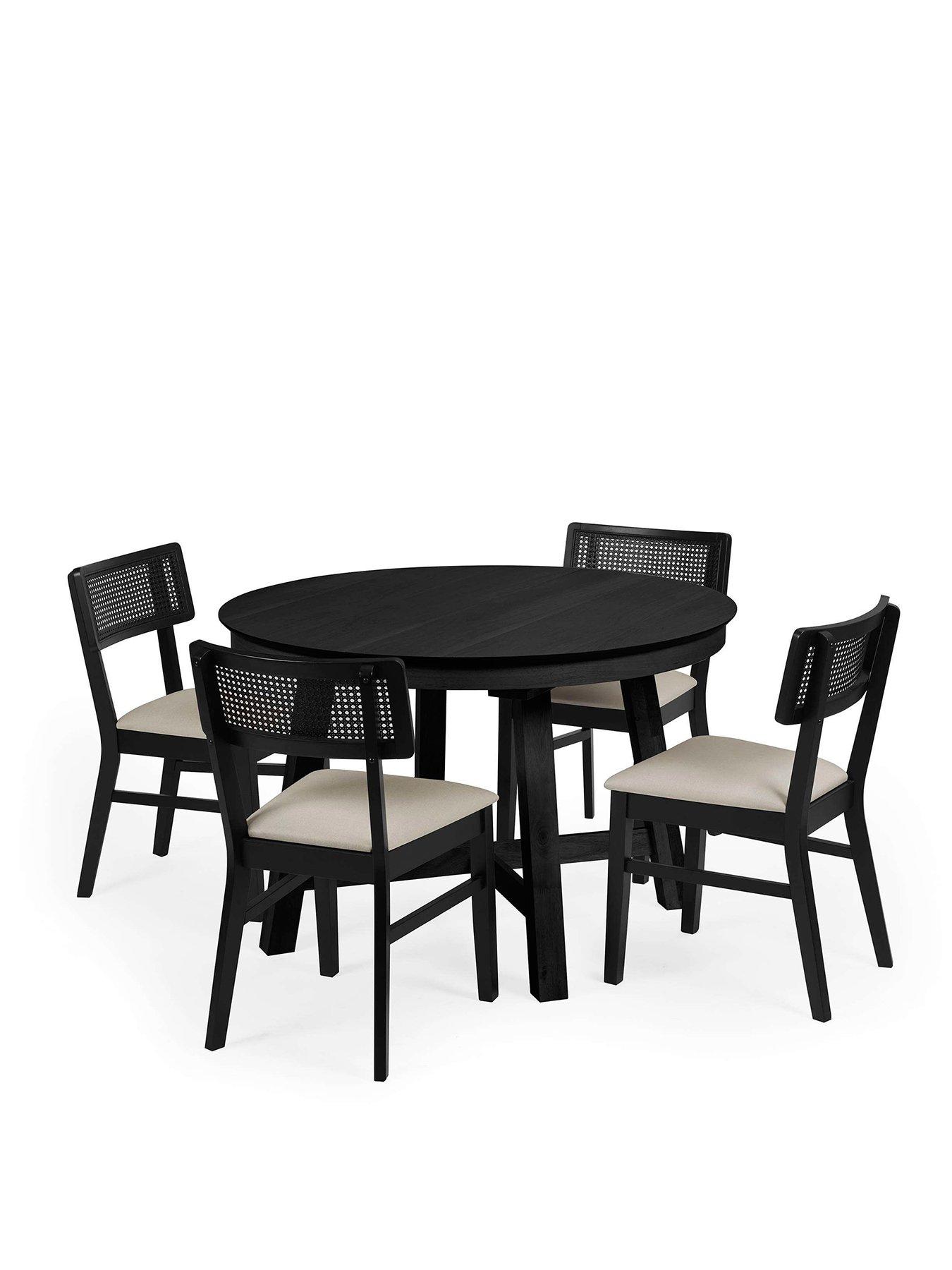 Image 2 of 6 of Julian Bowen Annika Black Round Extending Table And 4 Chairs