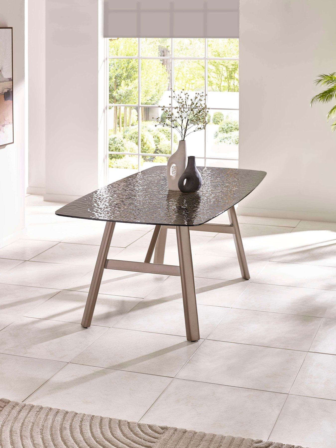 Image 1 of 7 of Julian Bowen Callisto Bubble Glass Dining Table