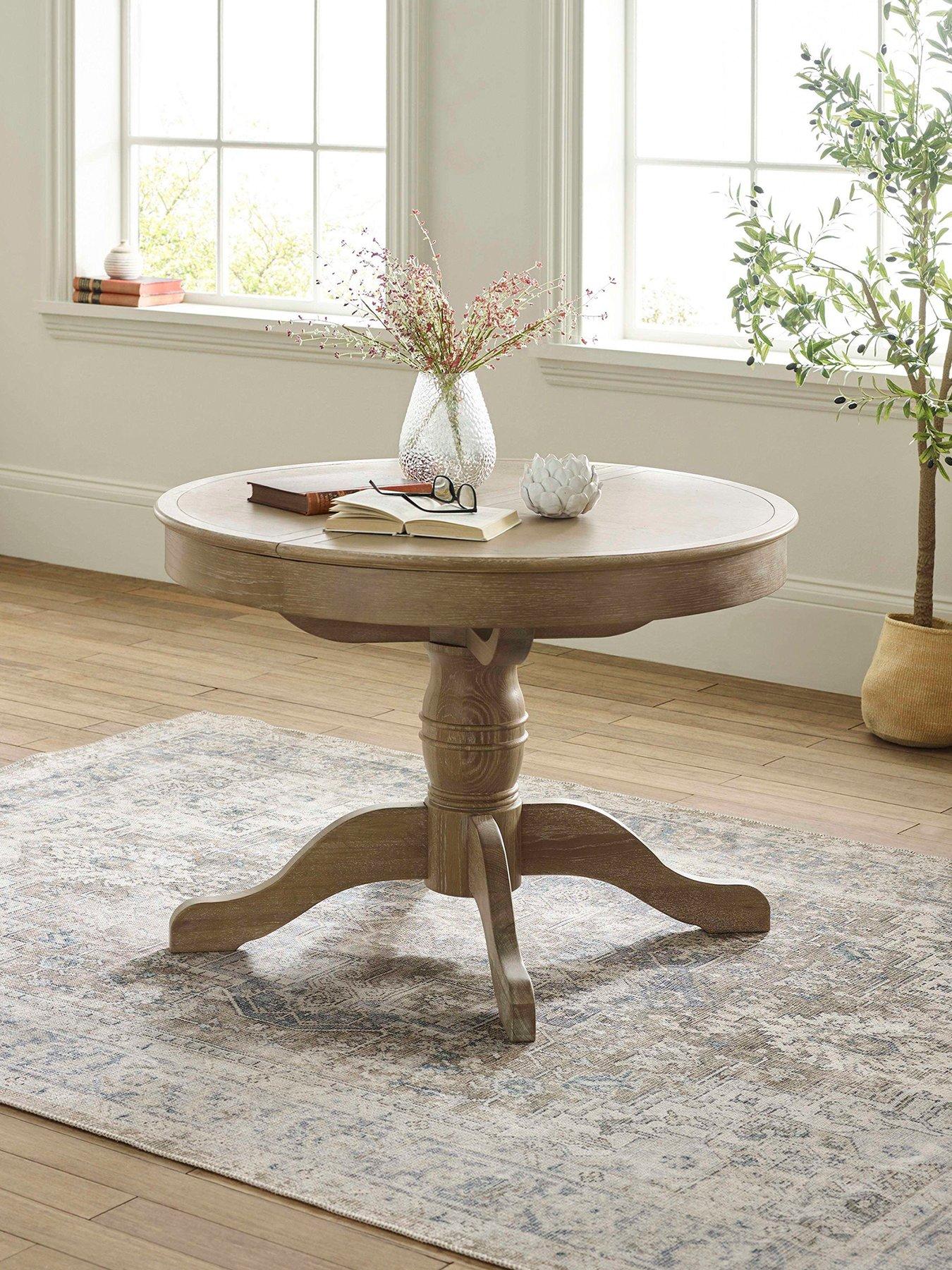 Image 2 of 7 of Julian Bowen Camille Round Table, 2 Rattan + 2 Upholstered Chairs