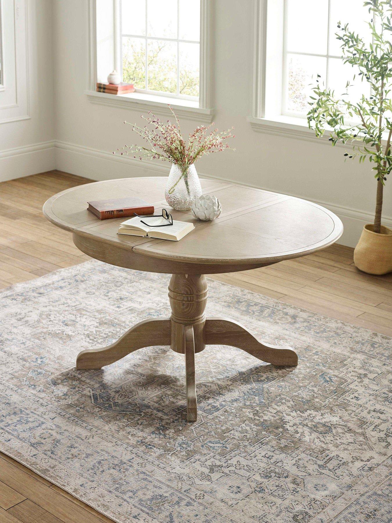 Image 3 of 7 of Julian Bowen Camille Round Table, 2 Rattan + 2 Upholstered Chairs