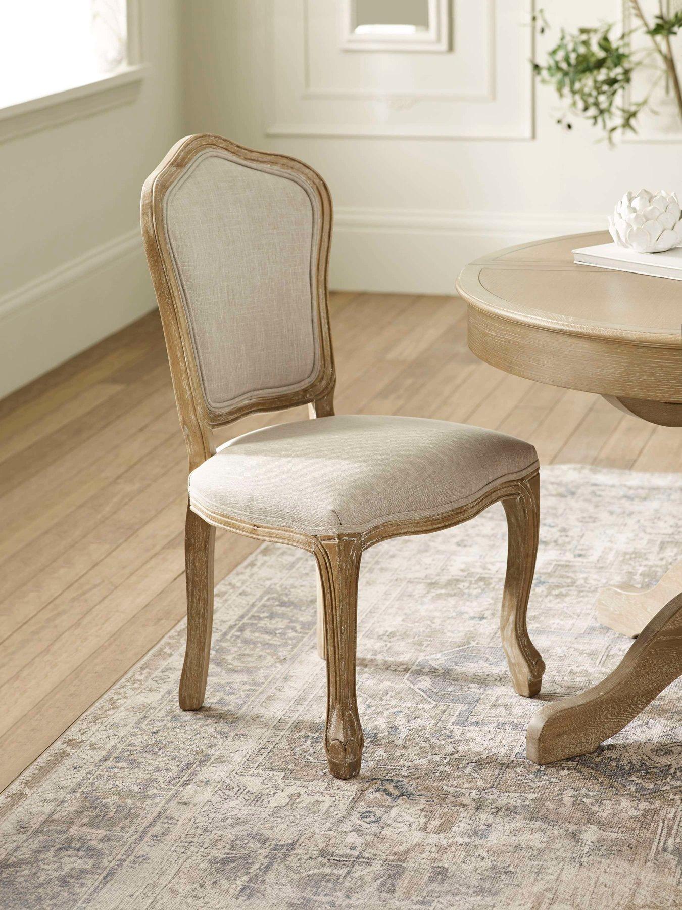 Image 4 of 7 of Julian Bowen Camille Round Table, 2 Rattan + 2 Upholstered Chairs