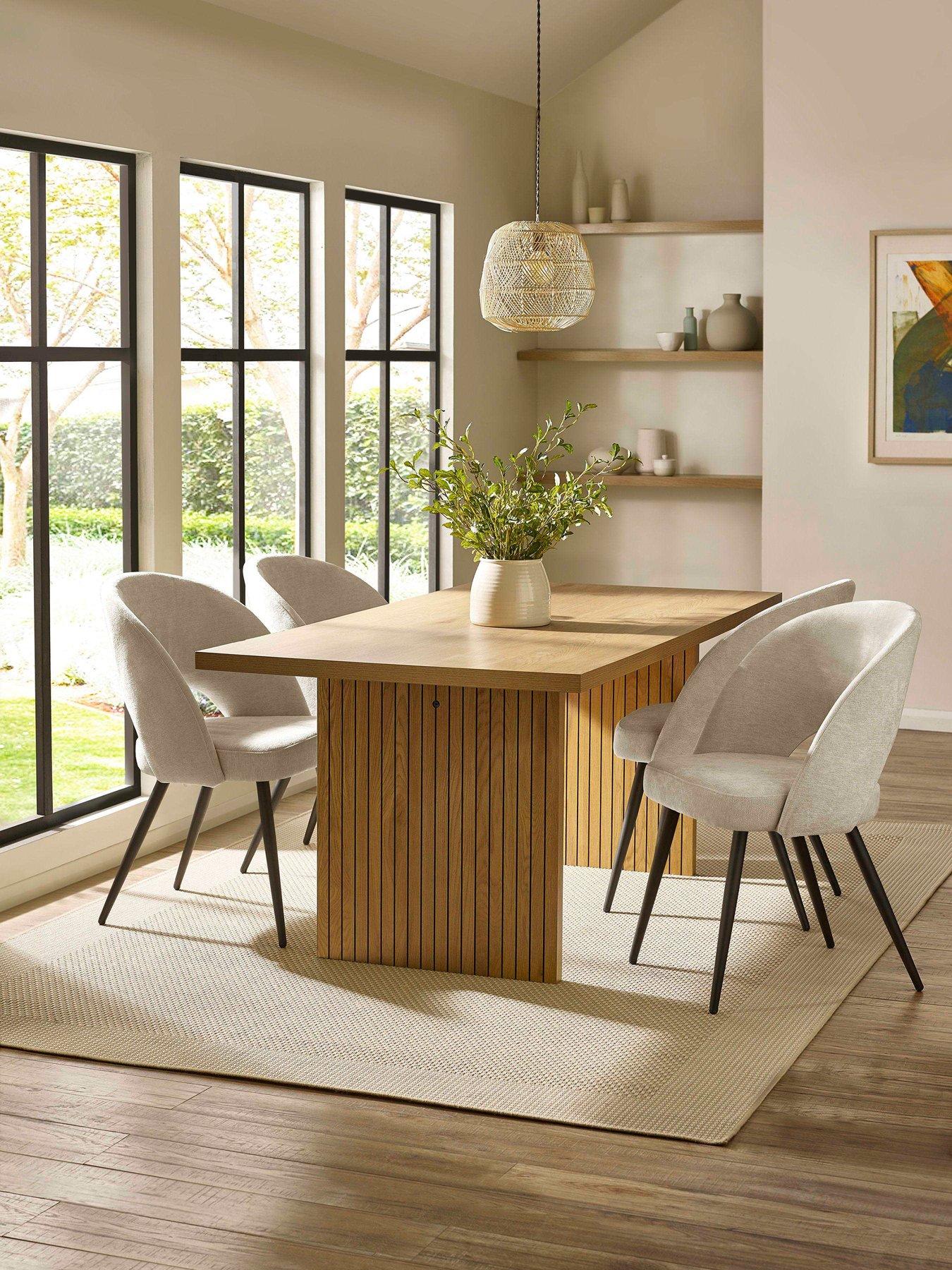 Julian Bowen Arundel Table with Cream Chair Options