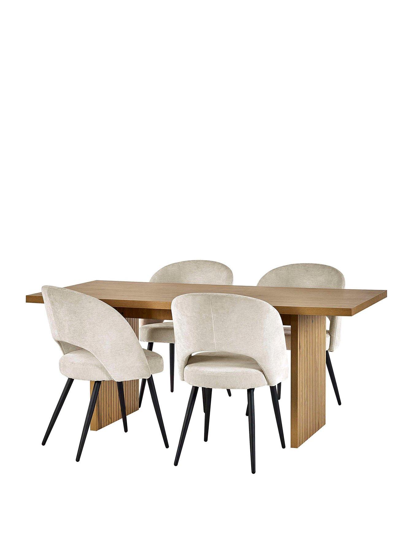 Image 2 of 6 of Julian Bowen Arundel Table with Cream Chair Options