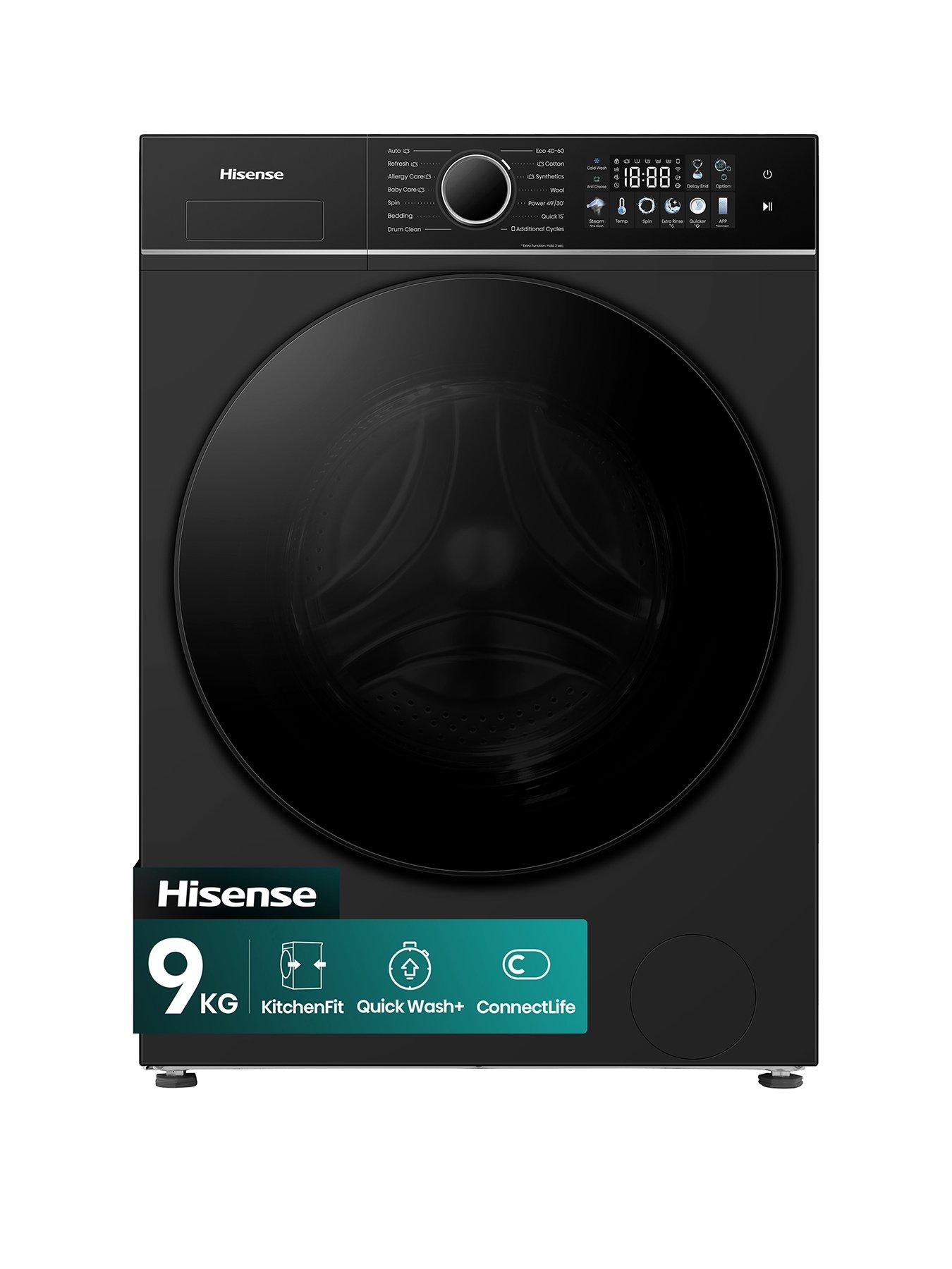 Image 1 of 7 of Hisense Hisense KitchenFit 3i Series WF3I9043BBFS2 WiFi-enabled 9kg, 1400 Spin Washing Machine - Black - A Rated