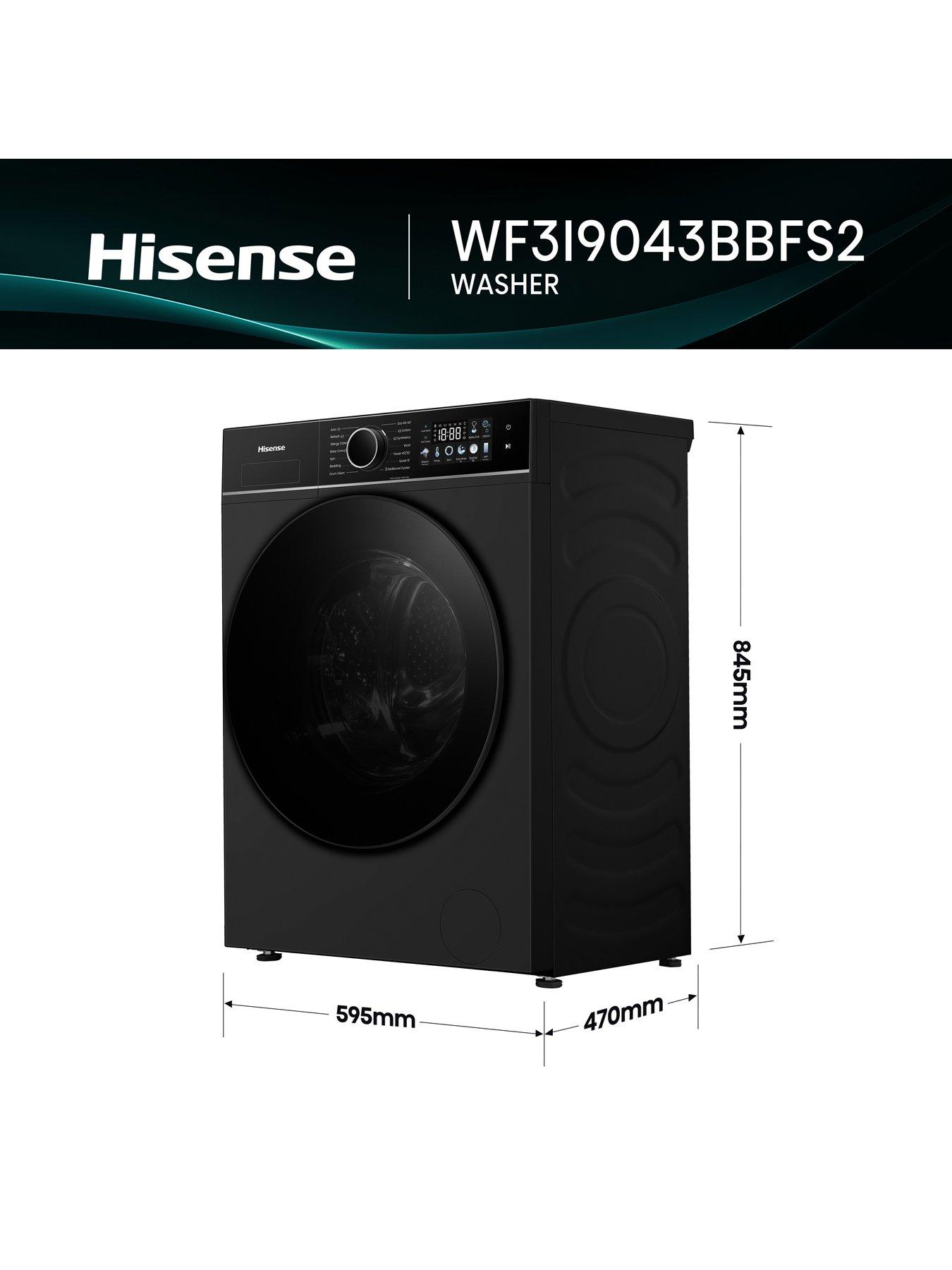 Image 3 of 7 of Hisense Hisense KitchenFit 3i Series WF3I9043BBFS2 WiFi-enabled 9kg, 1400 Spin Washing Machine - Black - A Rated
