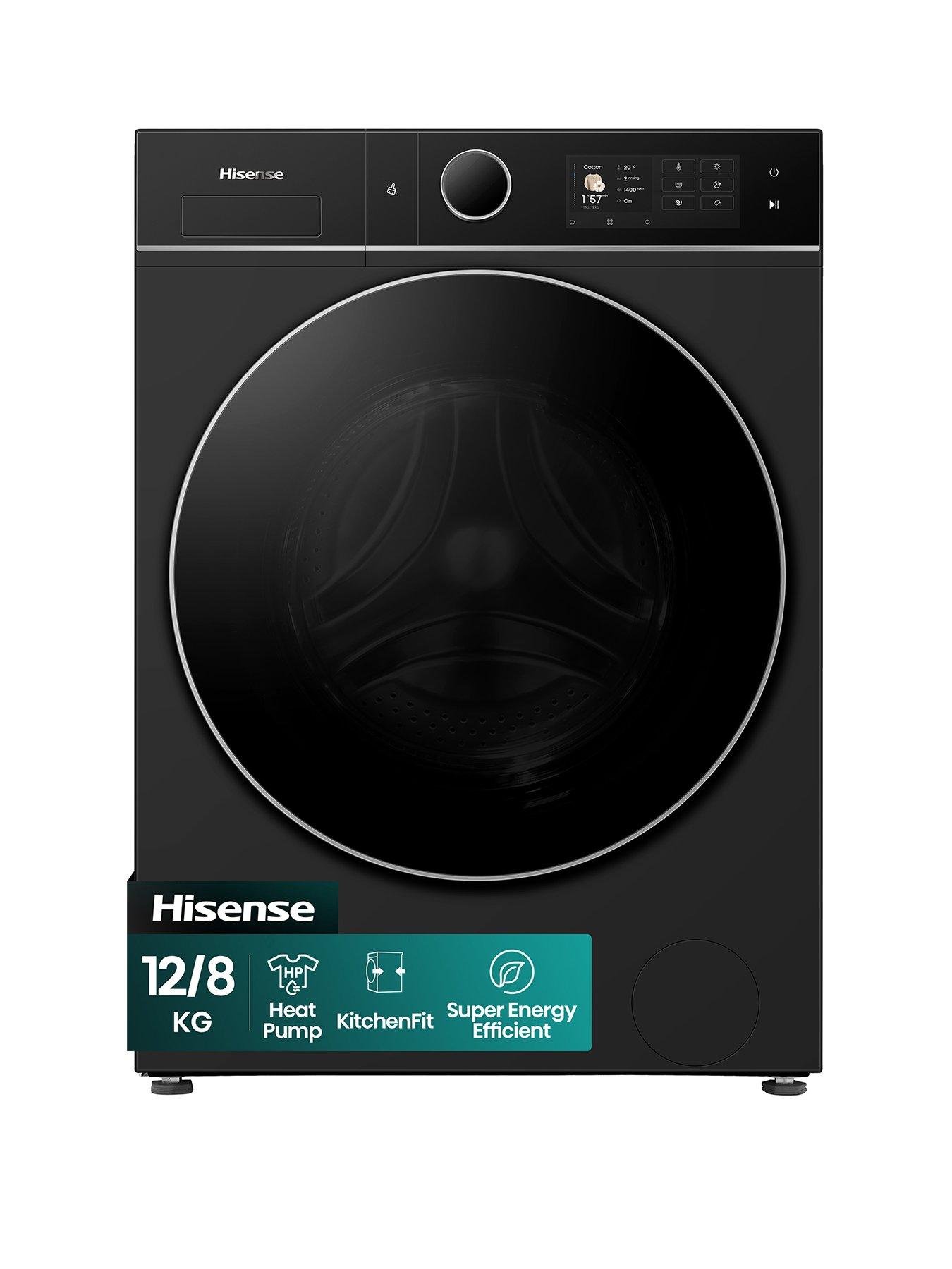 Hisense Hisense KitchenFit 5i Series WD5I1245BBRH WiFi-enabled 12kg/8kg, 1400 Spin Heat Pump Washer Dryer - Black - A/A Rated