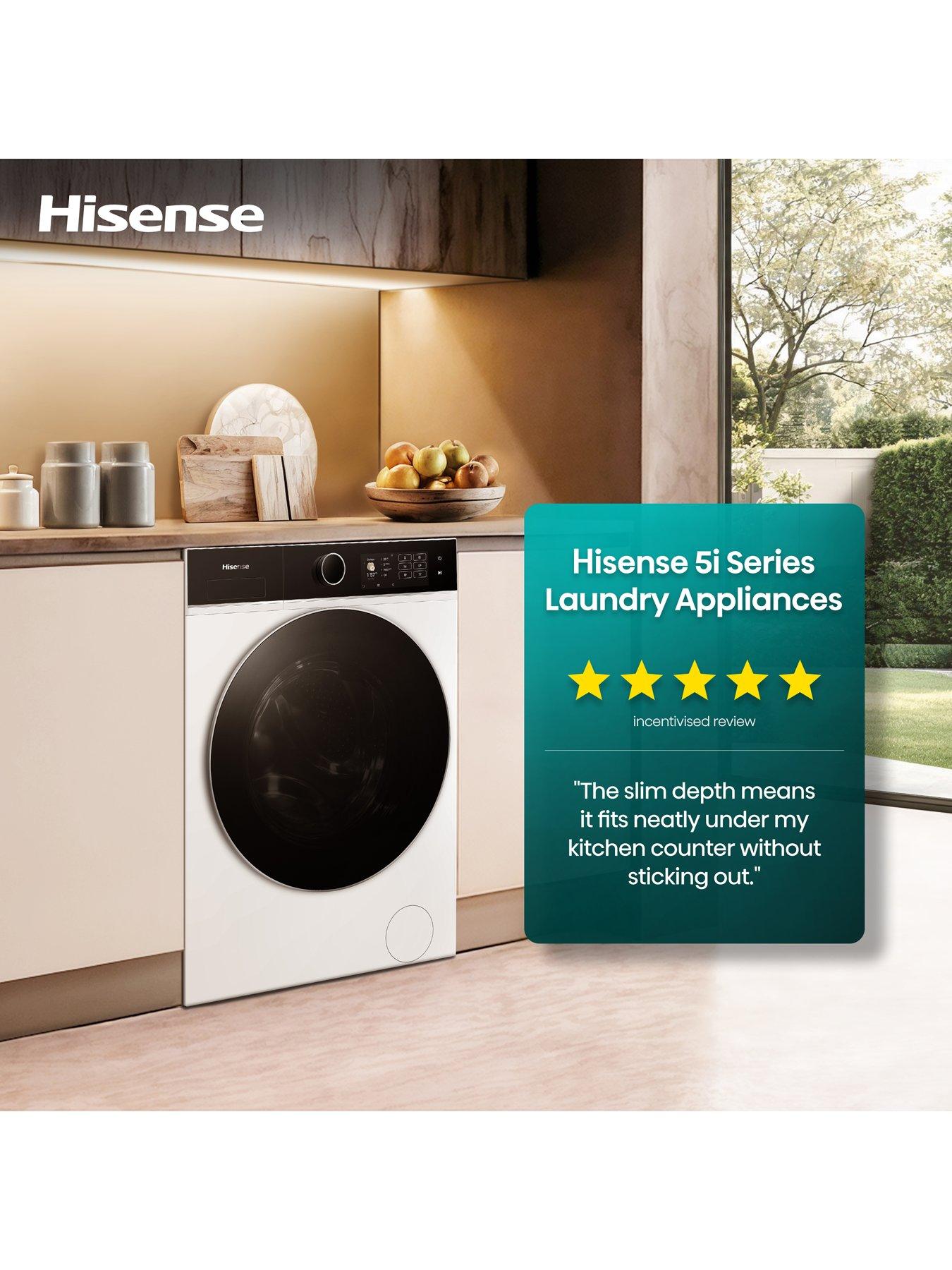 Image 3 of 7 of Hisense Hisense KitchenFit 5i Series WD5I1245BBRH WiFi-enabled 12kg/8kg, 1400 Spin Heat Pump Washer Dryer - Black - A/A Rated