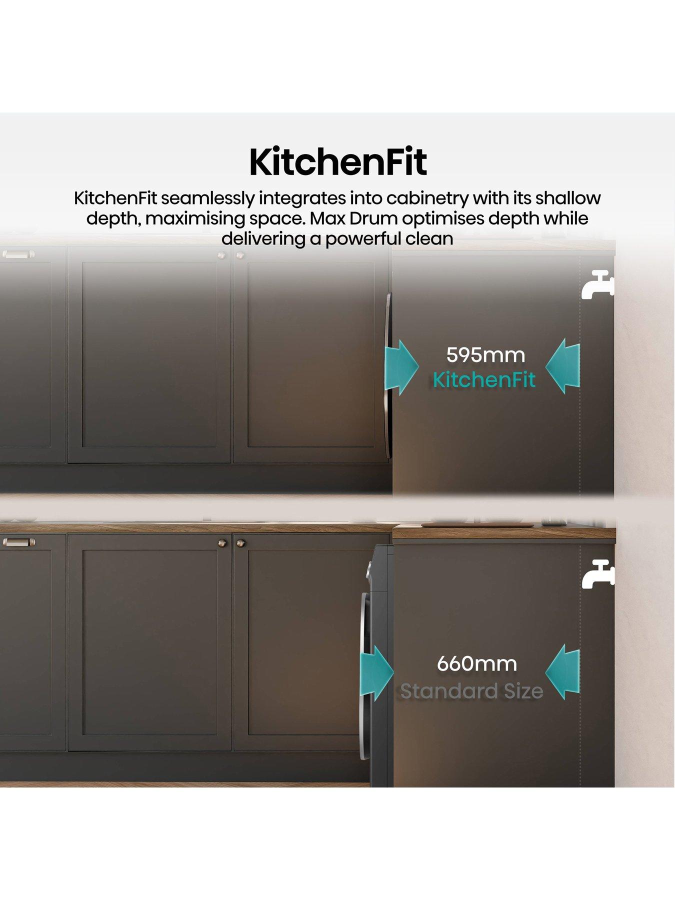 Image 4 of 7 of Hisense Hisense KitchenFit 5i Series WD5I1245BBRH WiFi-enabled 12kg/8kg, 1400 Spin Heat Pump Washer Dryer - Black - A/A Rated