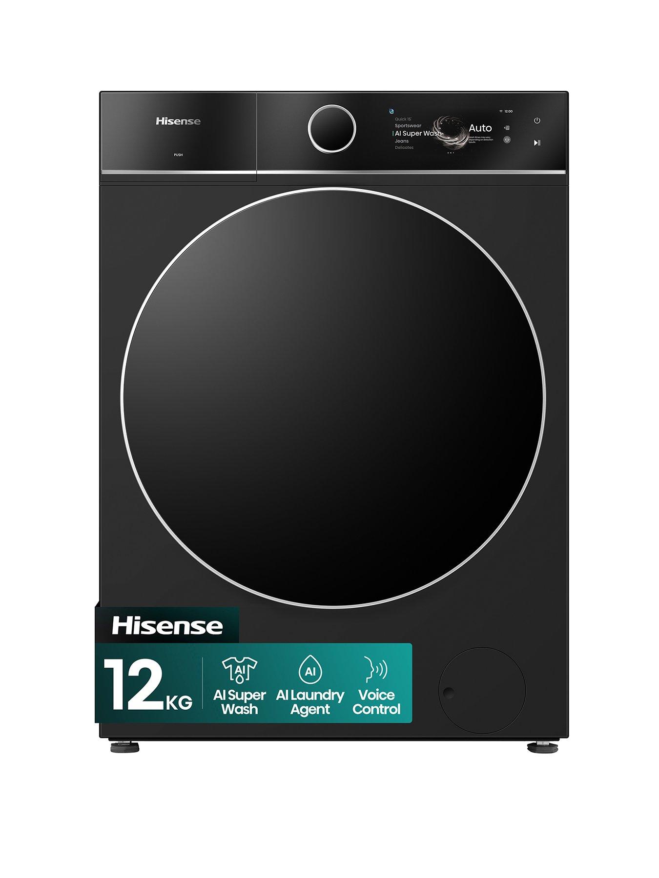 Hisense Hisense KitchenFit 7i Series WF7I1248BBR WiFi-enabled 12kg, 1400 Spin AI Washing Machine with Voice Control - Black - A Rated