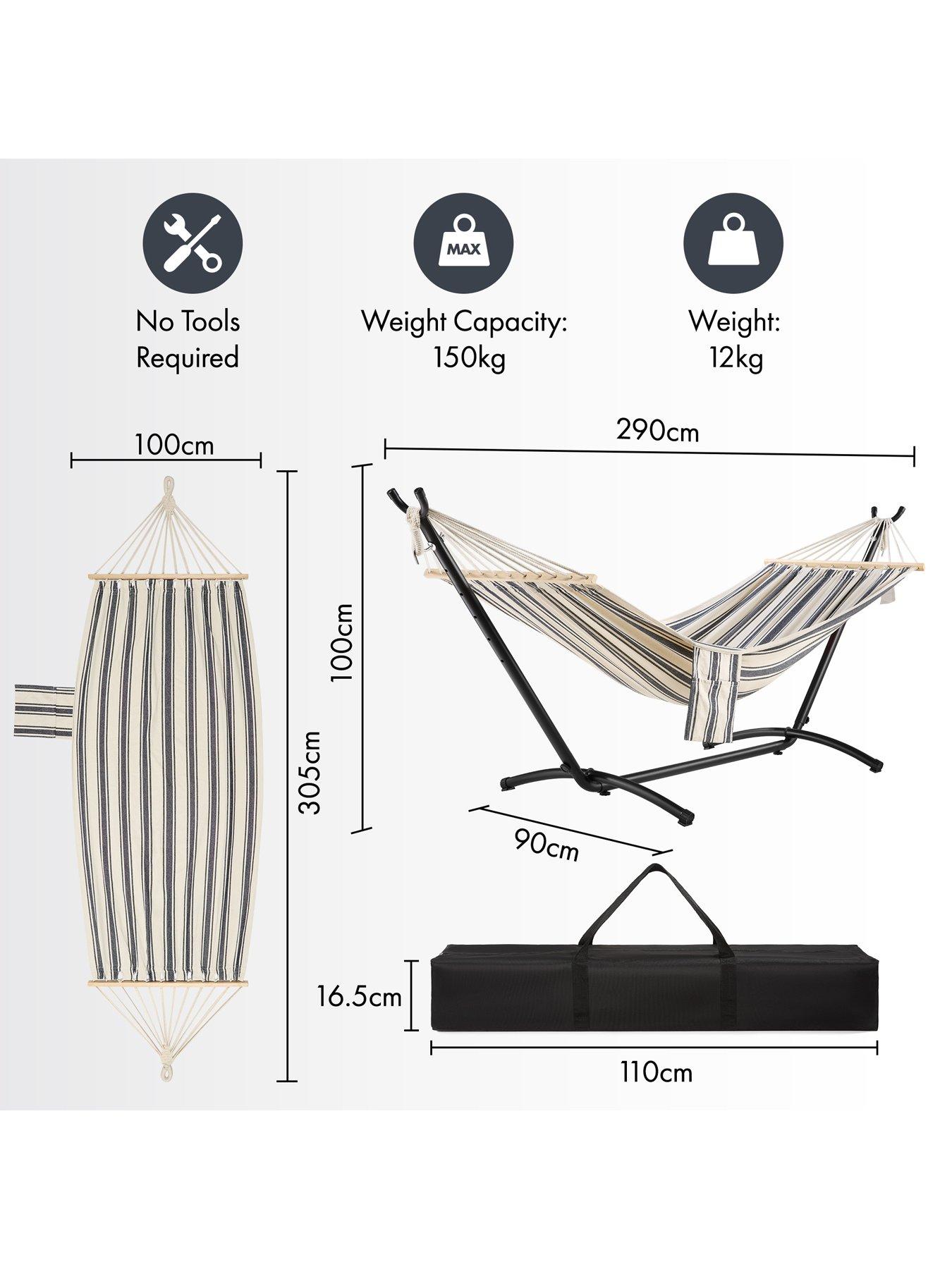 Image 3 of 7 of Vonhaus Ibiza 1 Person Hammock with Frame