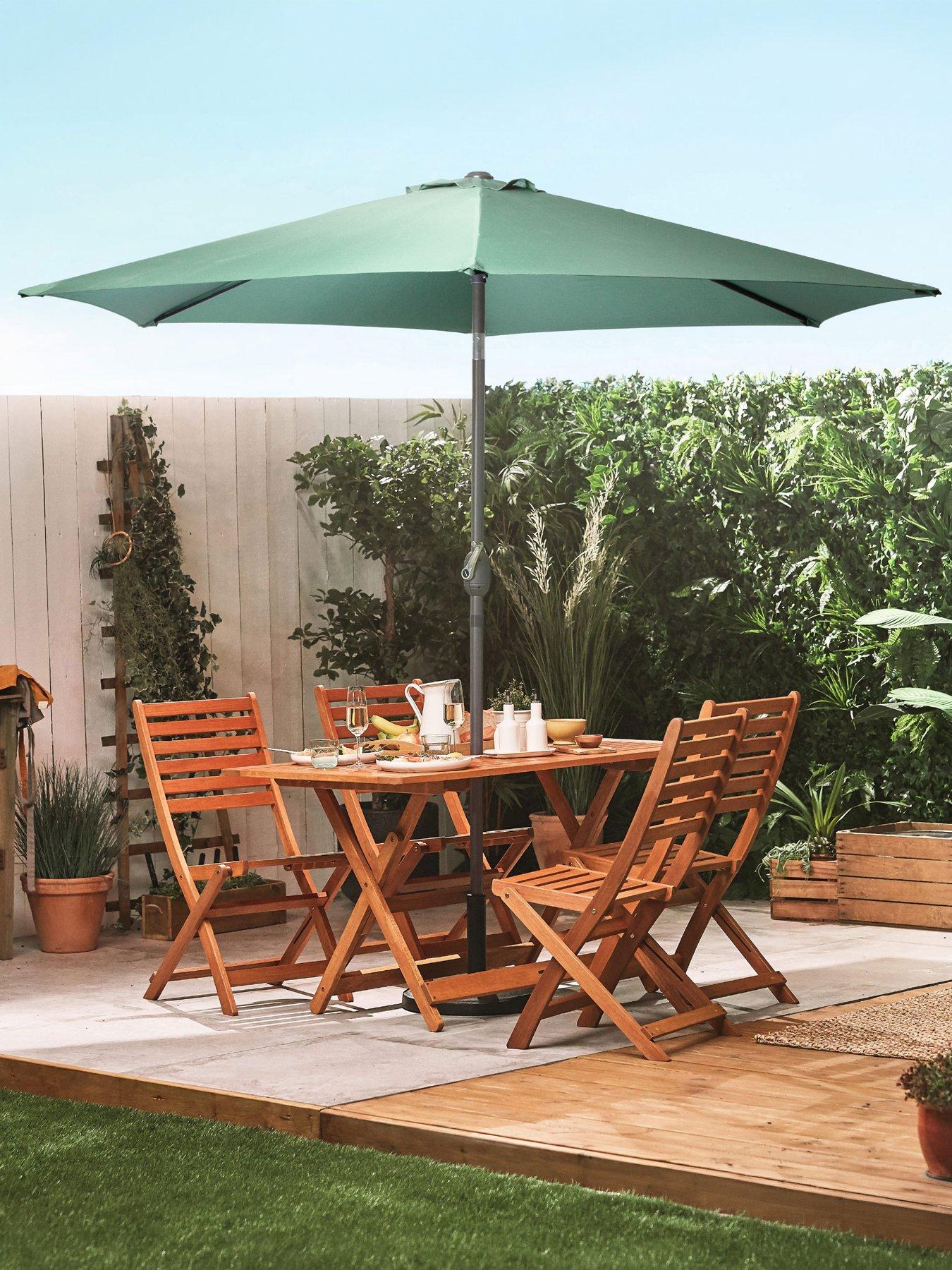 Image 1 of 7 of Vonhaus Dark Green 2.7m Steel Garden Parasol
