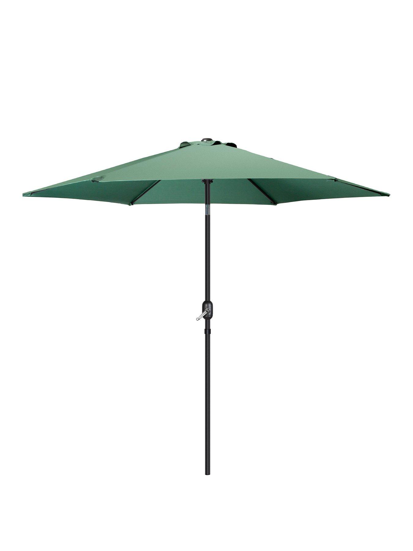 Image 2 of 7 of Vonhaus Dark Green 2.7m Steel Garden Parasol