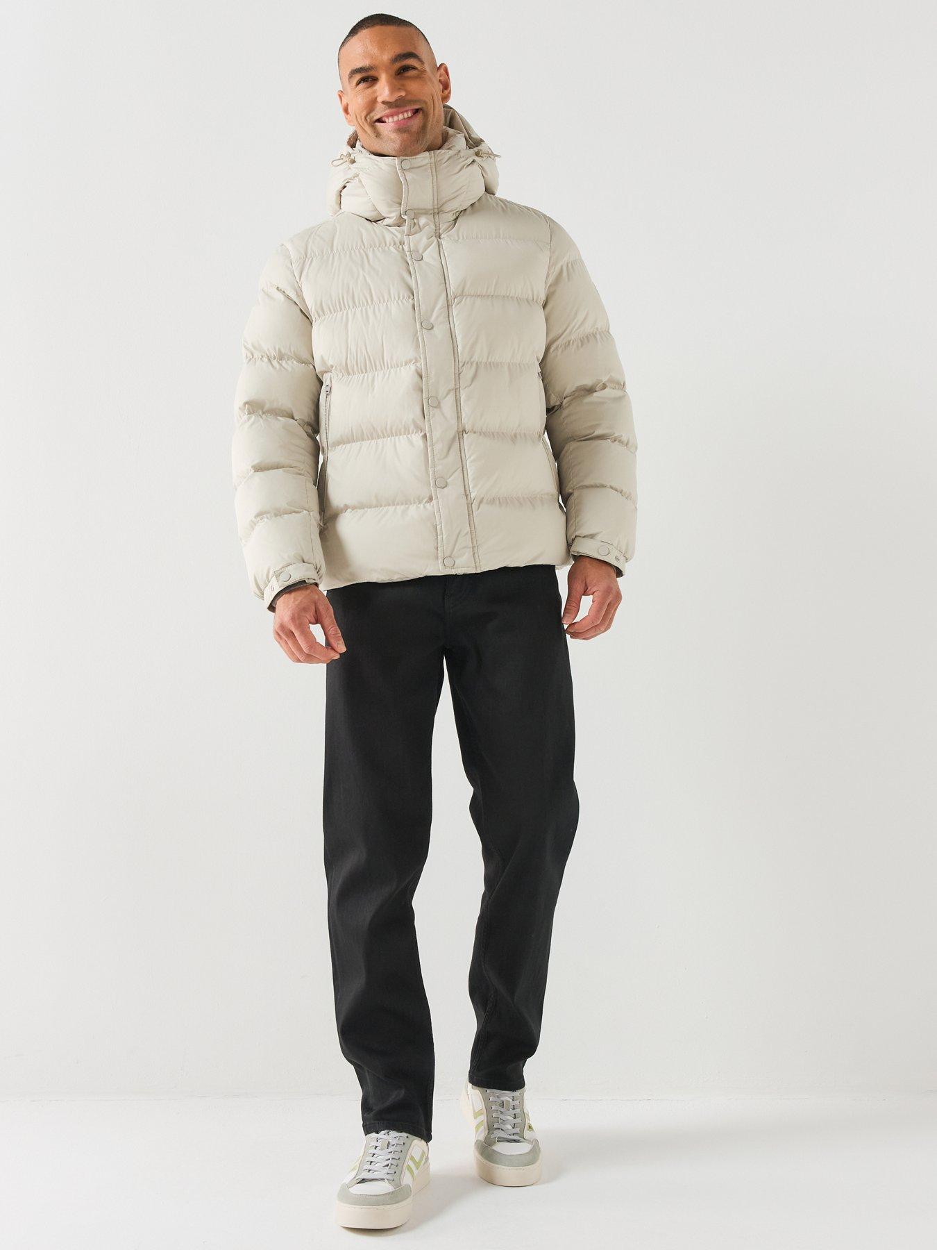 Image 3 of 6 of BOSS Mens Omaris Hooded Padded Jacket - Light Beige