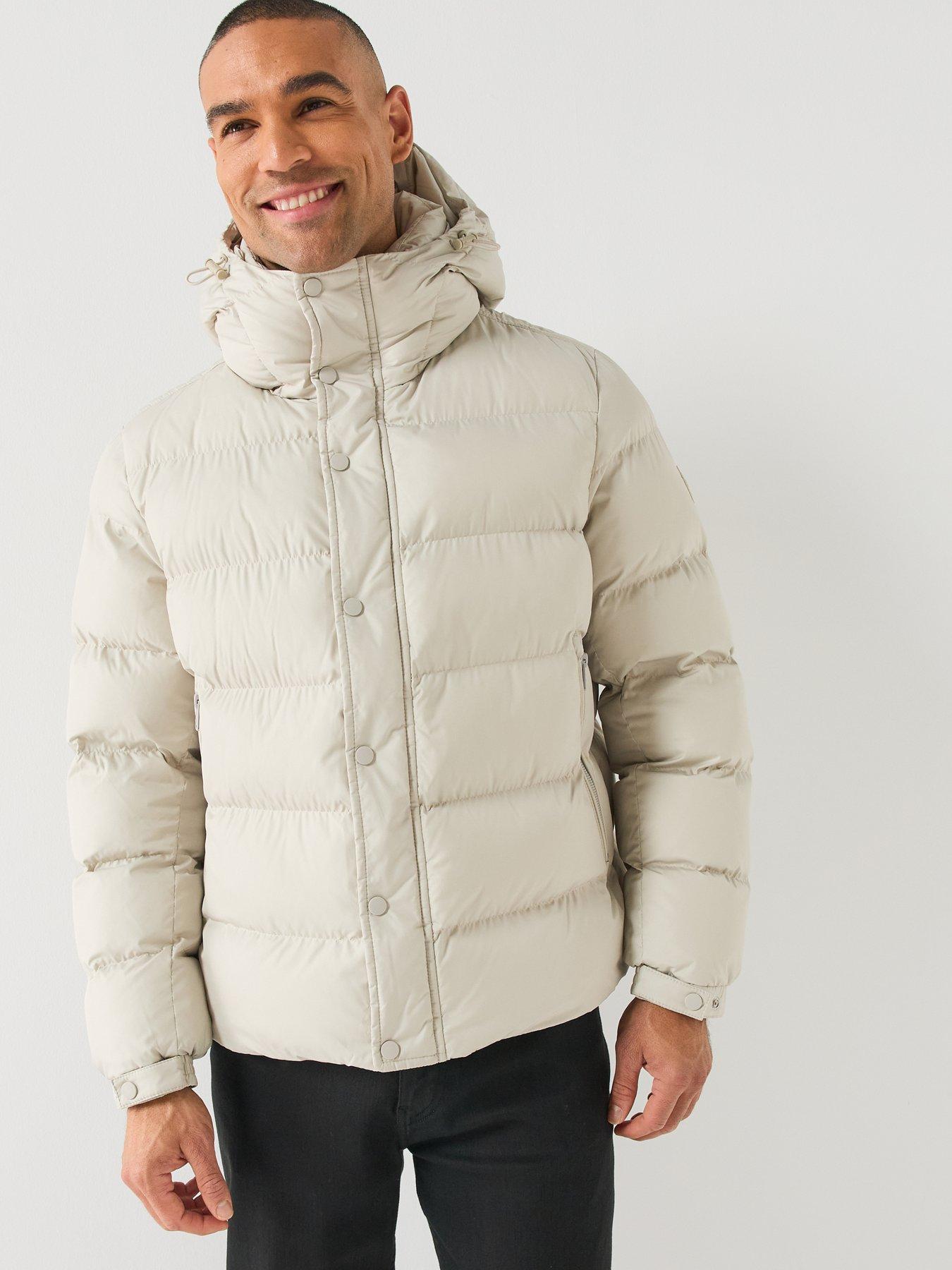 Image 6 of 6 of BOSS Mens Omaris Hooded Padded Jacket - Light Beige