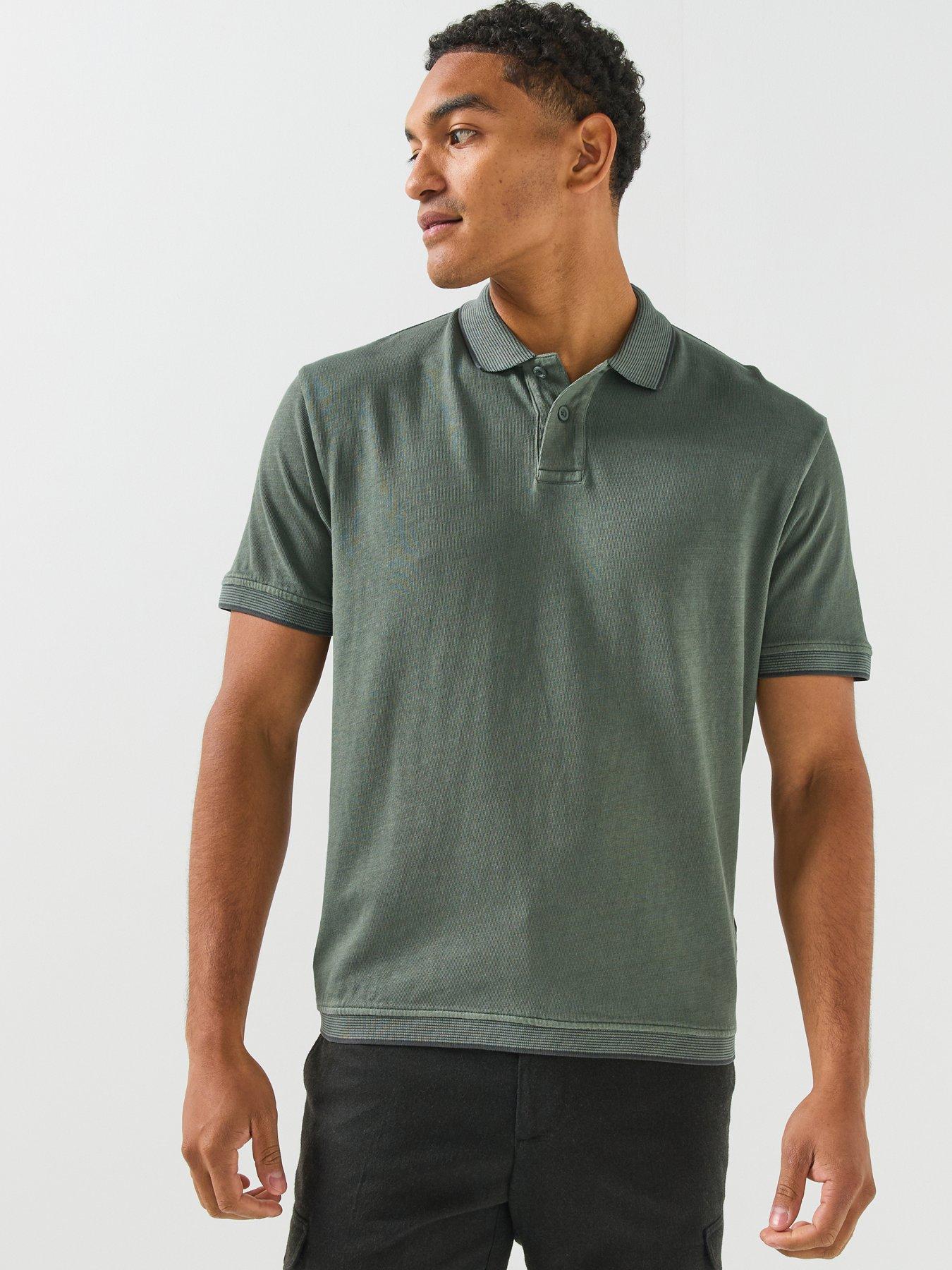 BOSS Boss Pe_Casts Shadow Cast Tipped Polo Shirt - Dark Green