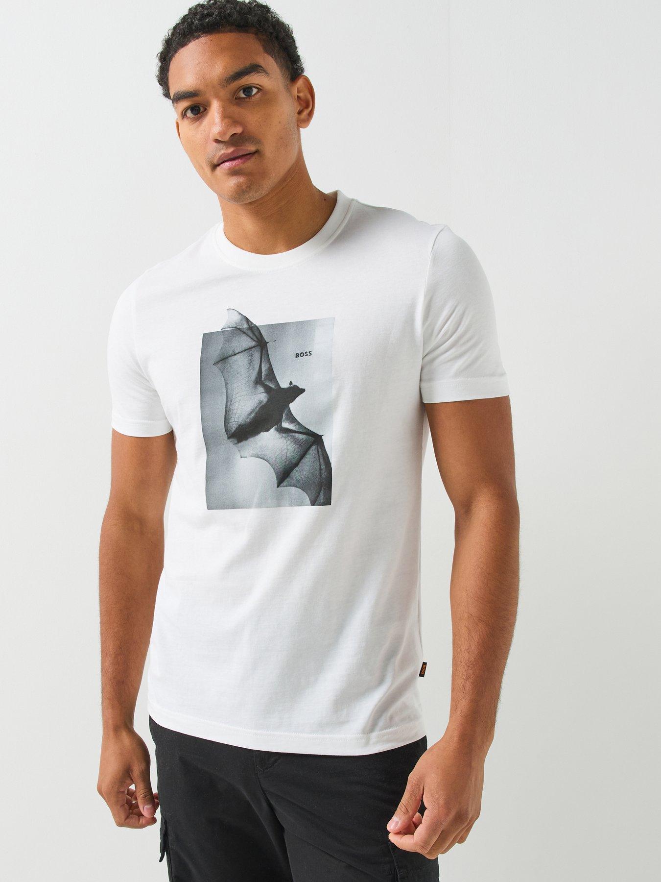 BOSS Boss Te_Being Bat Graphic Regular Fit T-Shirt - White
