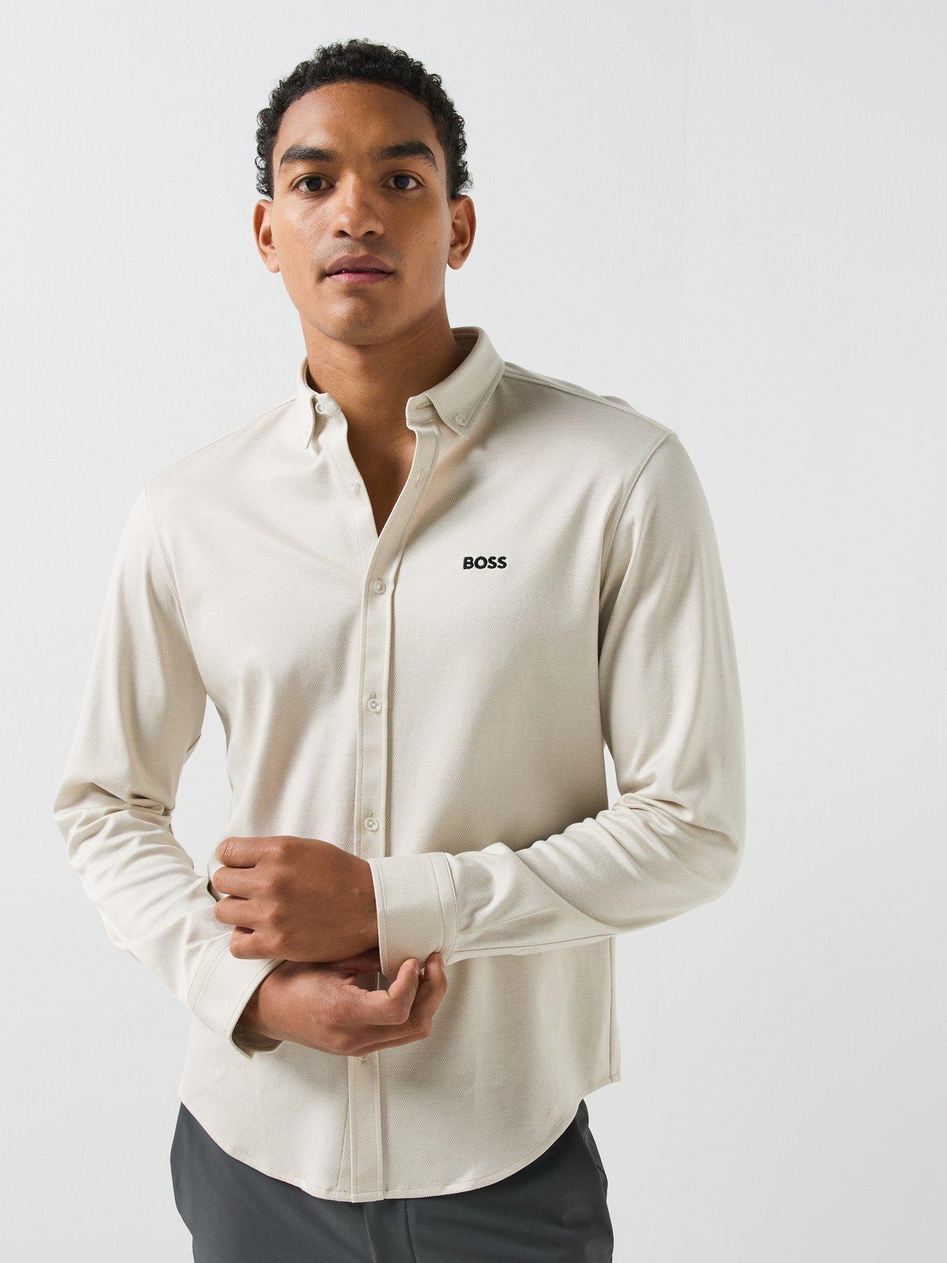 BOSS Boss Motion Regular Fit Long Sleeve Shirt - Light Beige