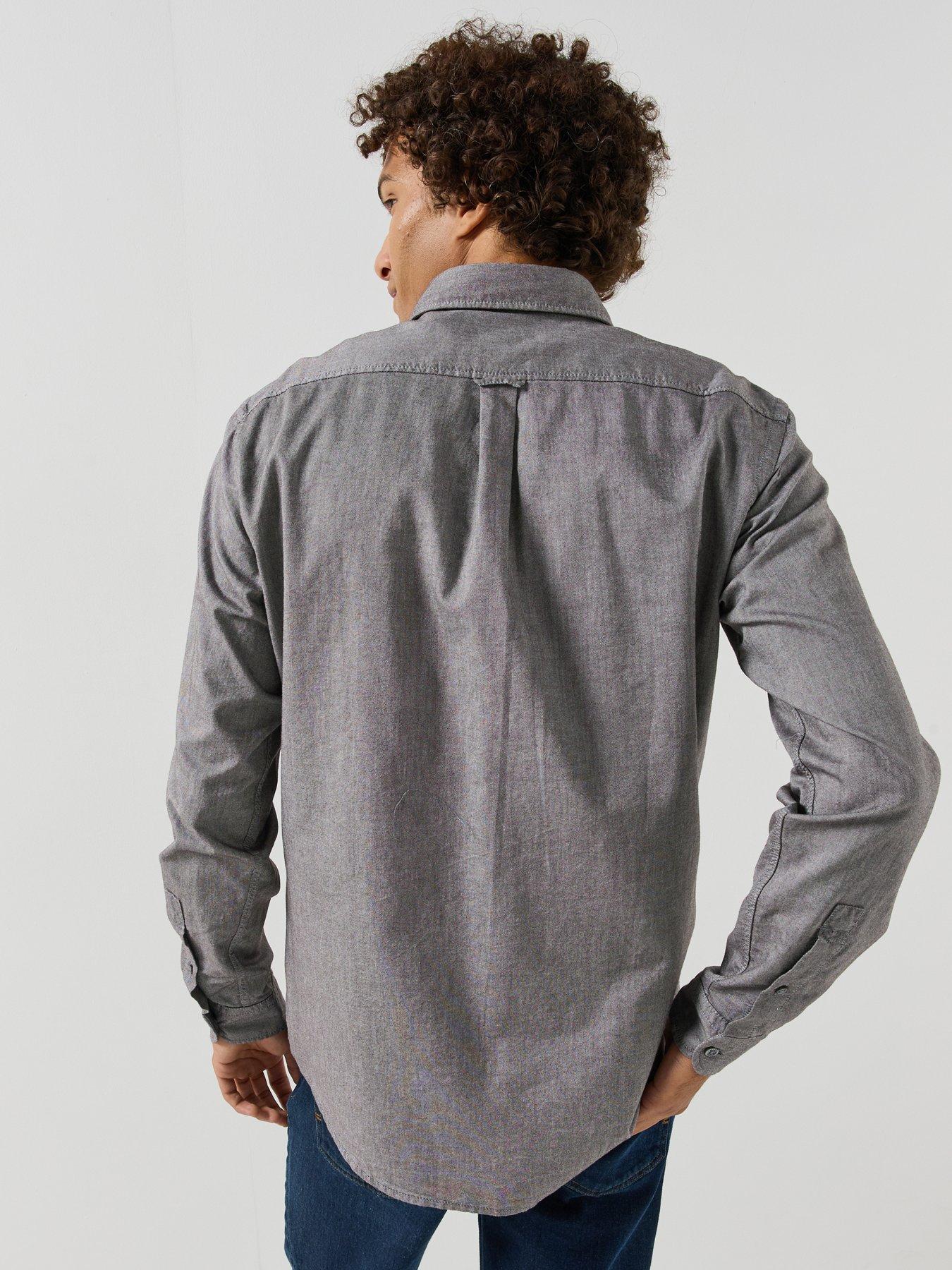 Image 2 of 6 of BOSS Mens Regular Fit Button-Down Oxford Shirt - Brown