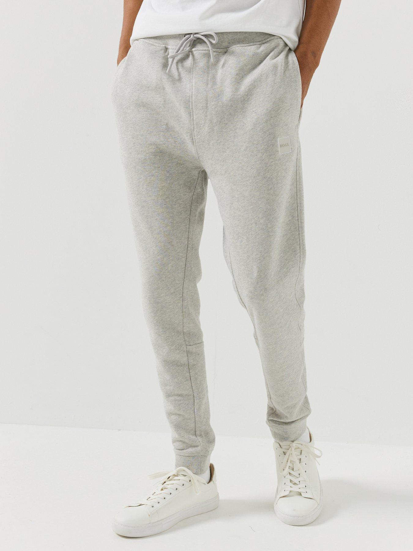 Image 1 of 4 of BOSS Mens Sestart Drawstring Elasticated Jogging Bottoms - Grey