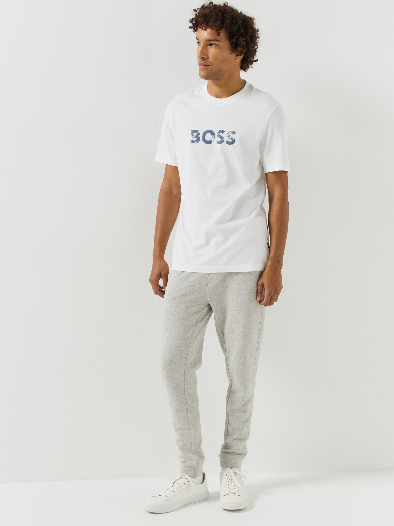 Image 3 of 4 of BOSS Mens Sestart Drawstring Elasticated Jogging Bottoms - Grey