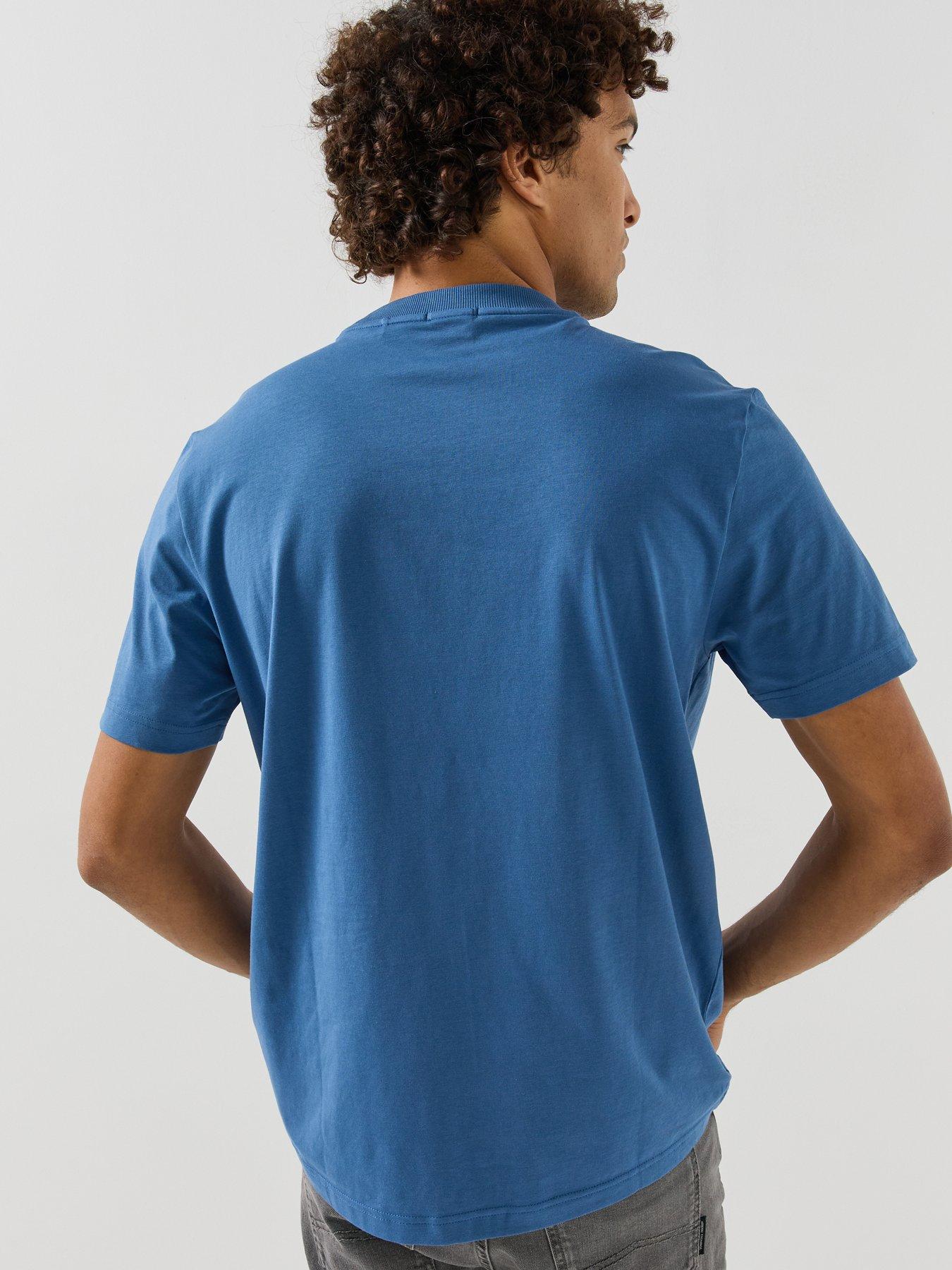 Image 2 of 4 of BOSS Mens Regular Fit Cotton Stretch T-Shirt - Blue