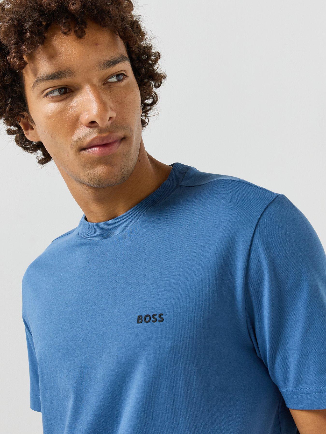 Image 4 of 4 of BOSS Mens Regular Fit Cotton Stretch T-Shirt - Blue