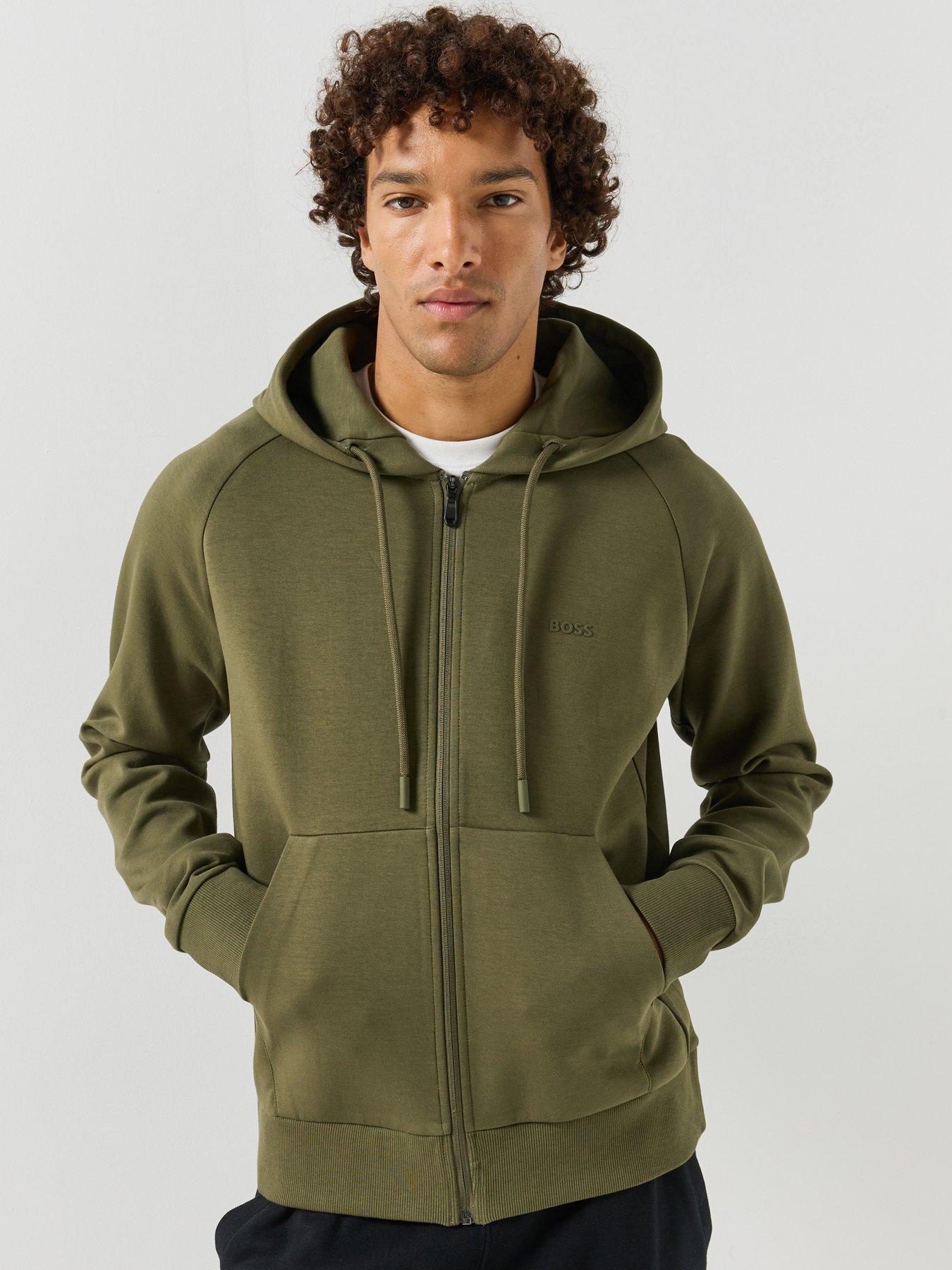 Image 1 of 5 of BOSS Boss Saggy Ful Zip Hoodie - Green