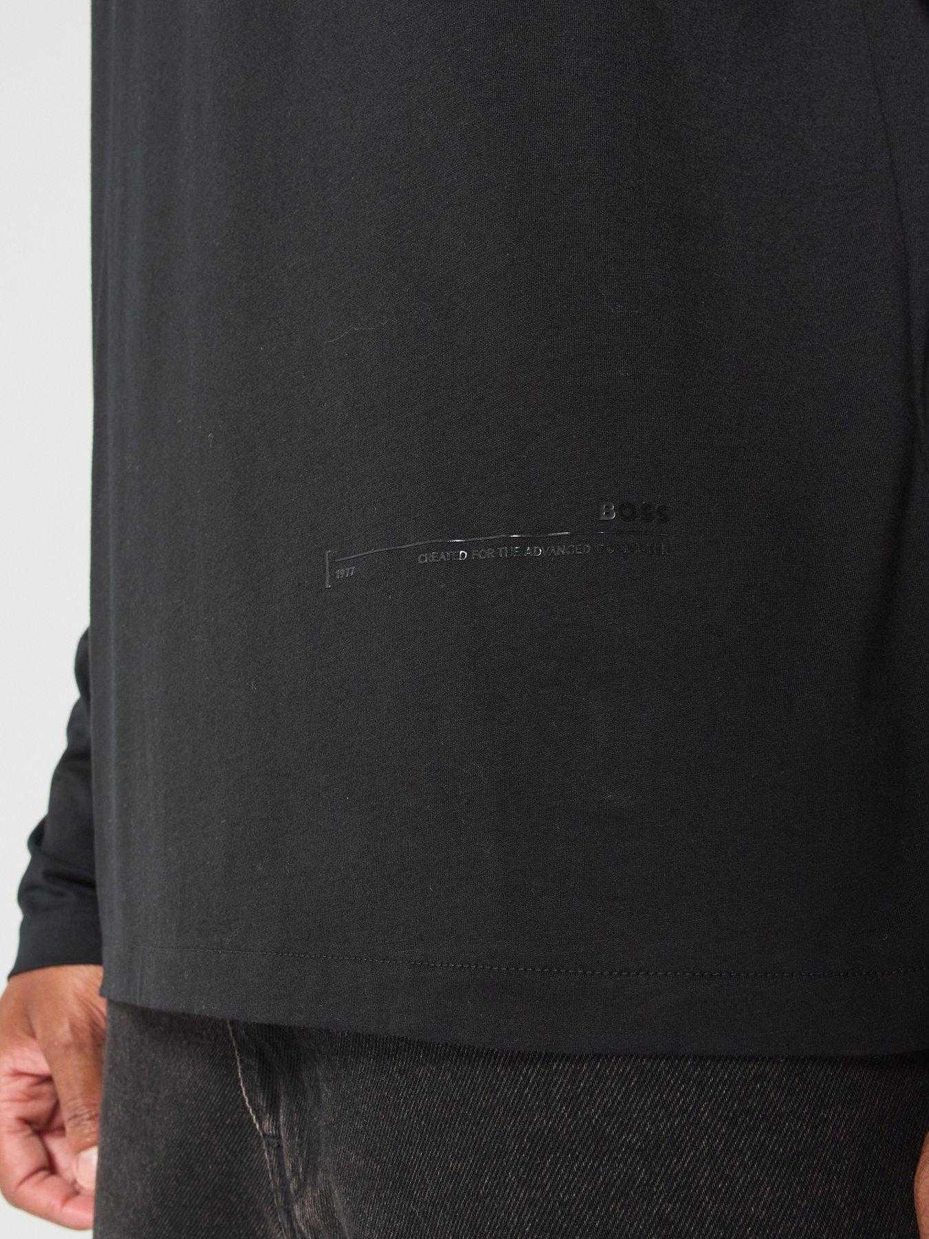 Image 4 of 6 of BOSS Men's Long Sleeve Crew Neck T Shirt - Black