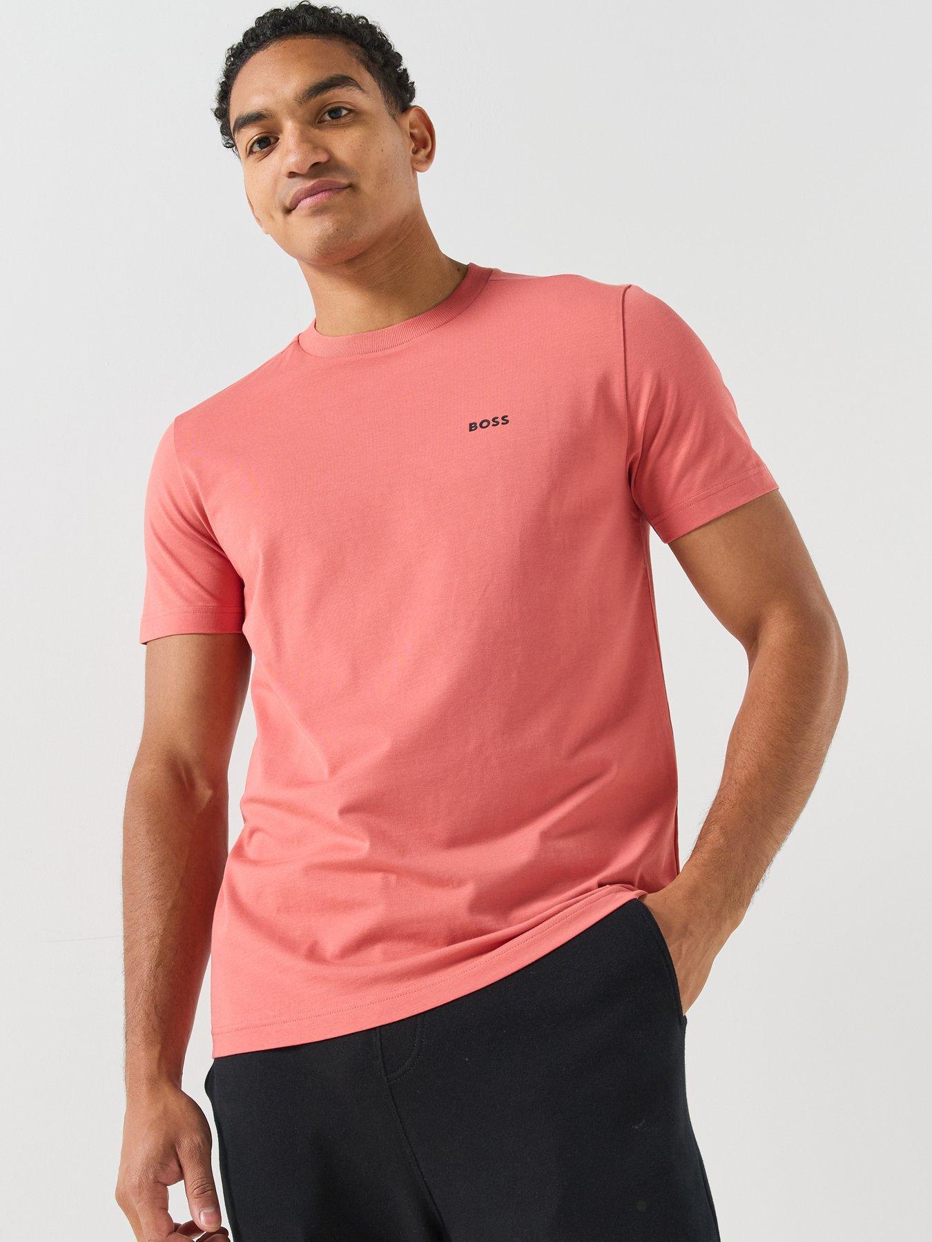 Image 1 of 5 of BOSS Mens Regular Fit Stretch Logo T-Shirt - Red