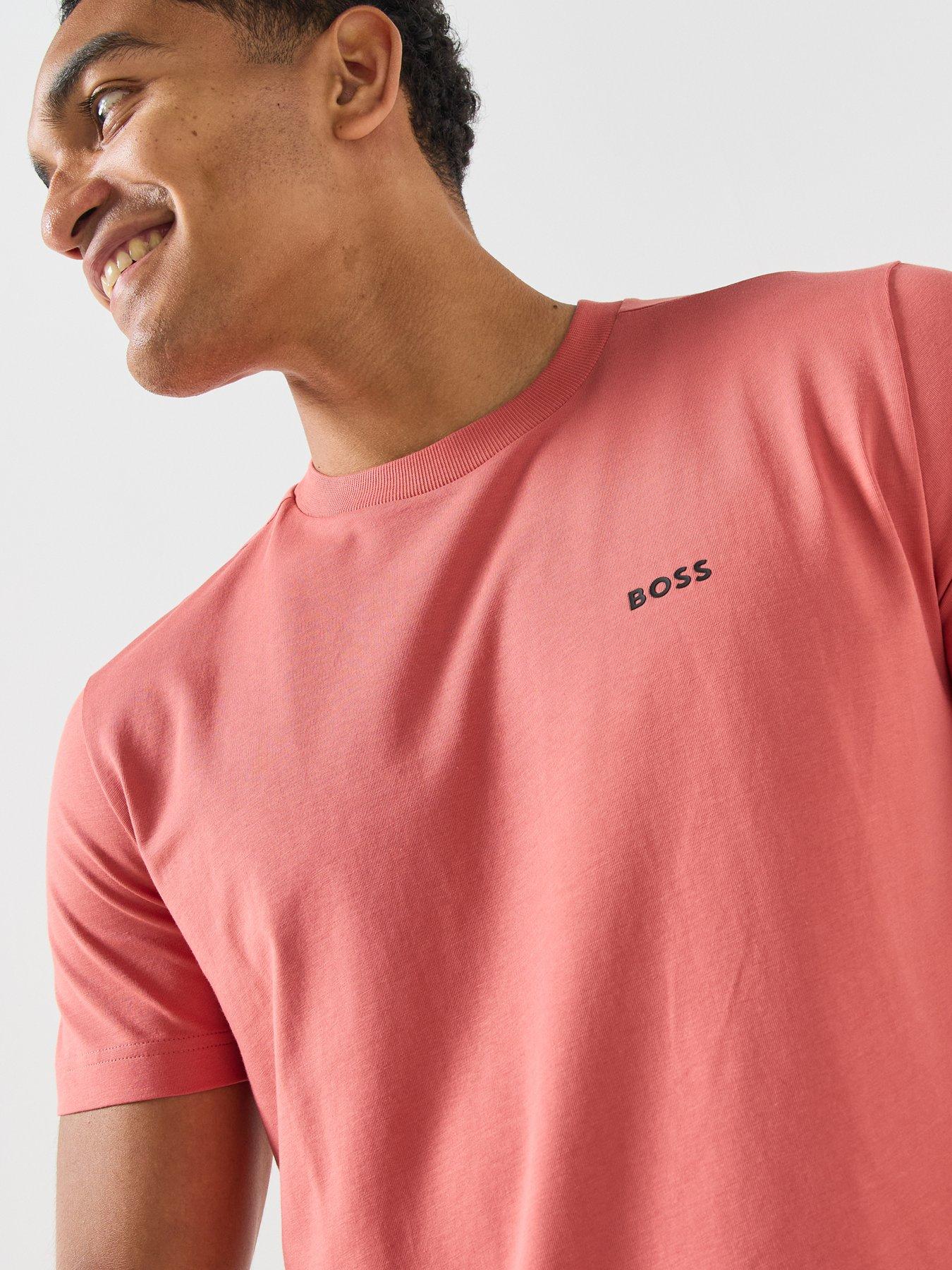Image 4 of 5 of BOSS Mens Regular Fit Stretch Logo T-Shirt - Red