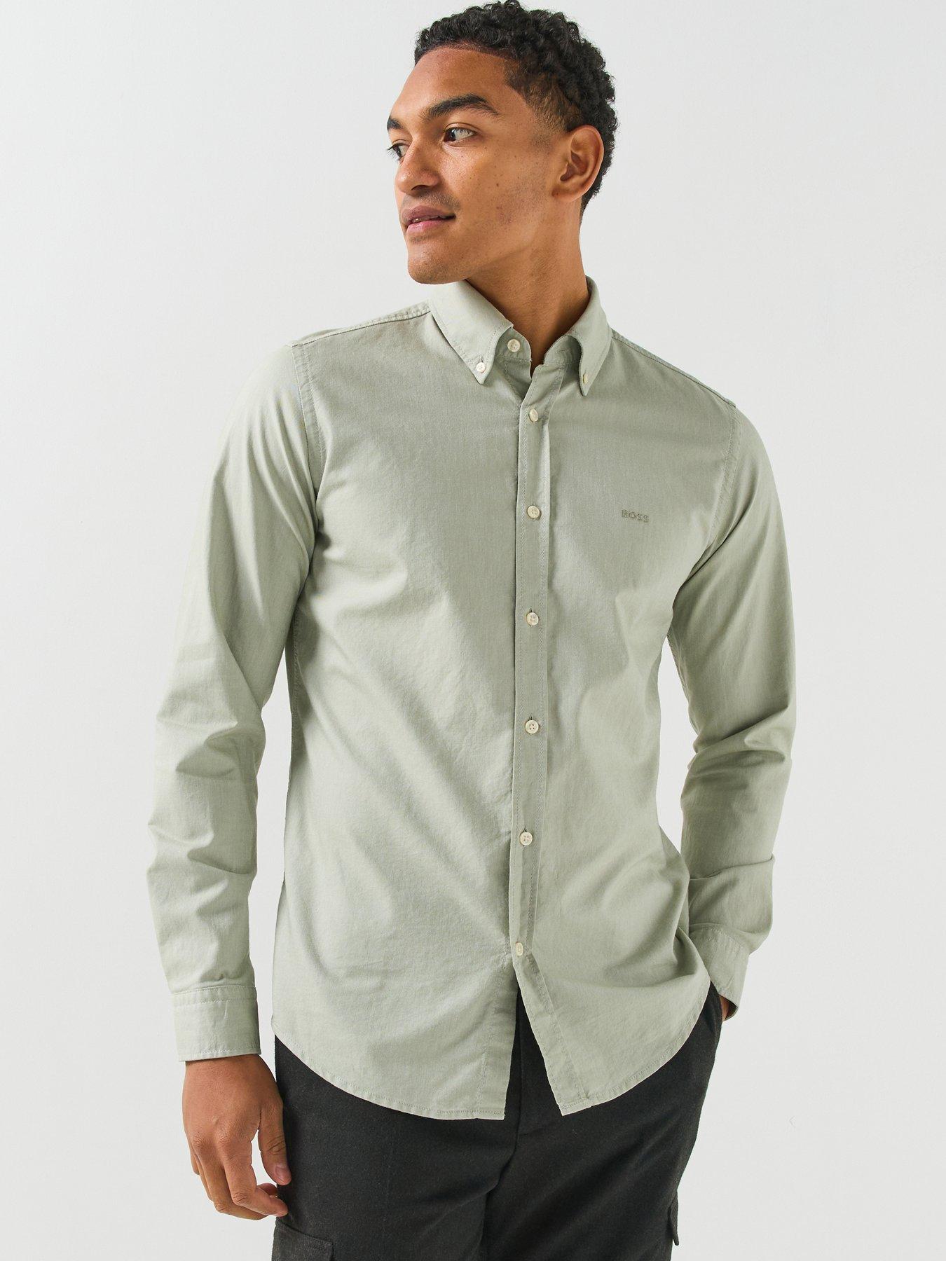 BOSS Boss Rickert Button Down Regular Fit Oxford Shirt - Light Green