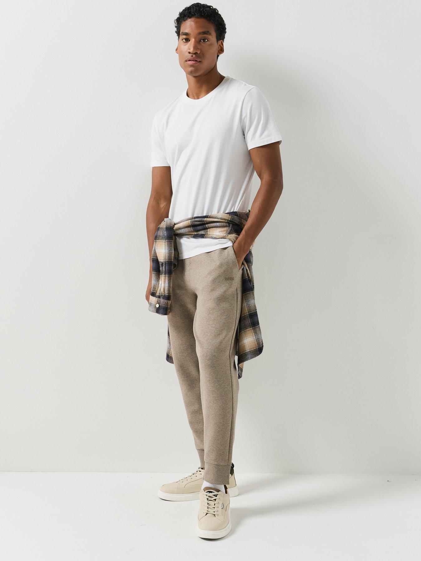 Image 5 of 5 of BOSS Mens Hadiko Relaxed Fit Drawcord Jogging Bottoms - Brown