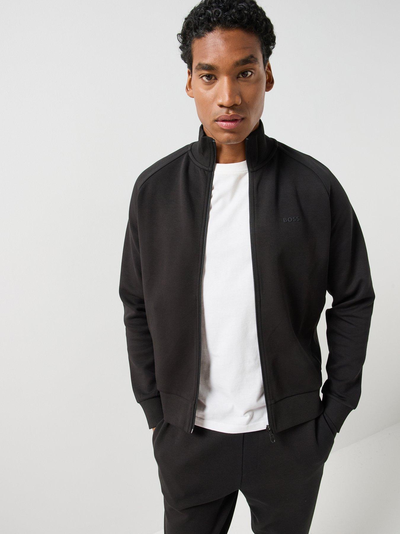 Image 1 of 6 of BOSS Mens Skaz Full Zip Sweatshirt - Black