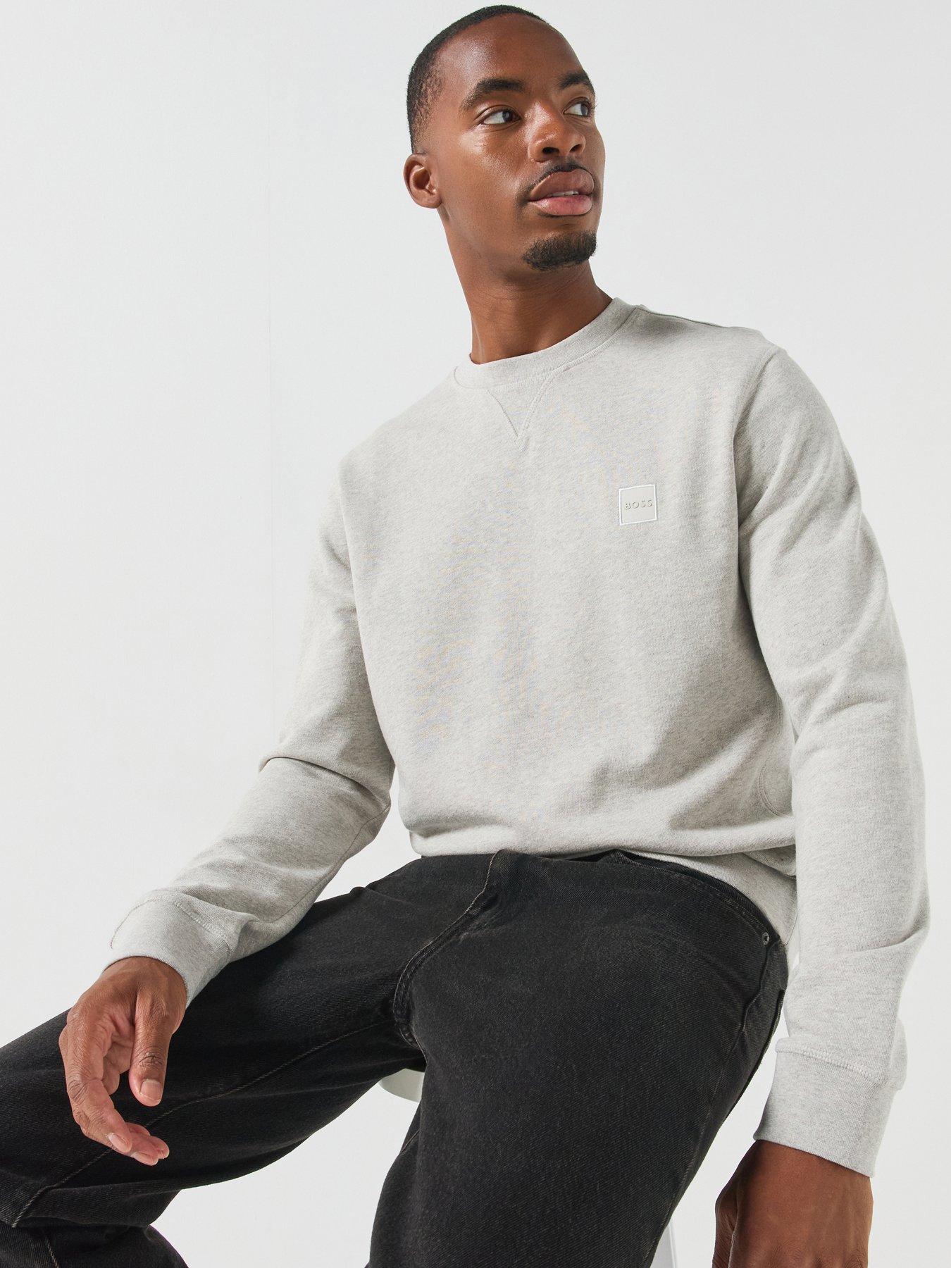 BOSS Boss Westart Relaxed Fit Crew Sweat - Grey