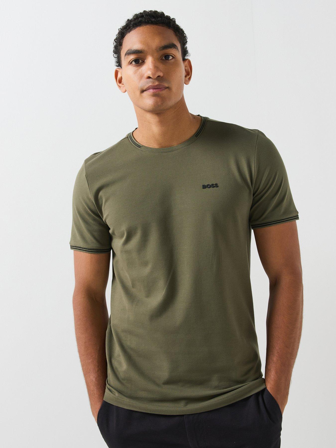 BOSS Boss Taul Regular Fit Stretch Pique T-Shirt - Green