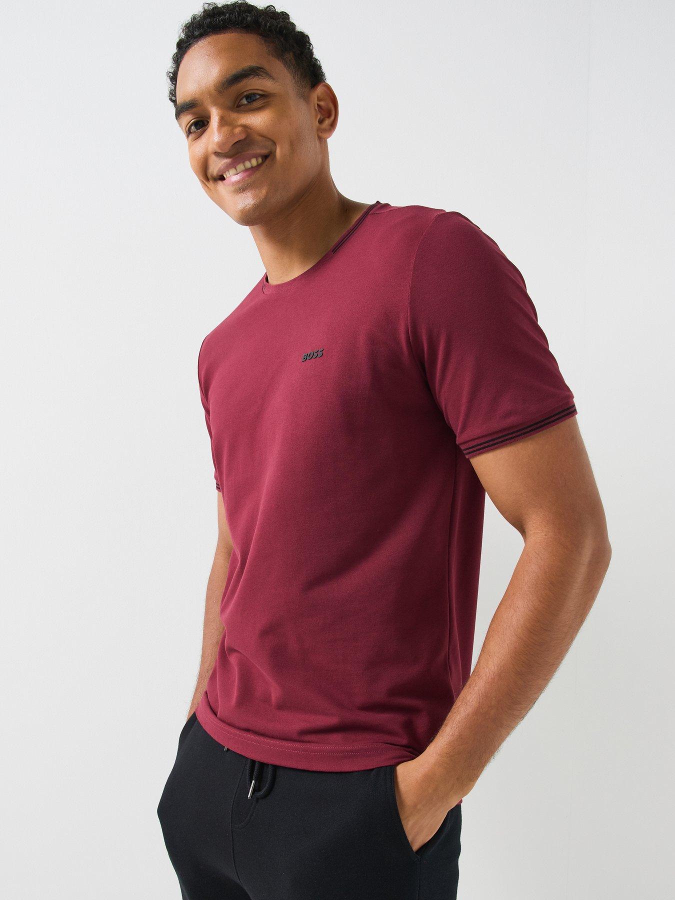 BOSS Boss Taul Regular Fit Stretch Pique T-Shirt - Purple