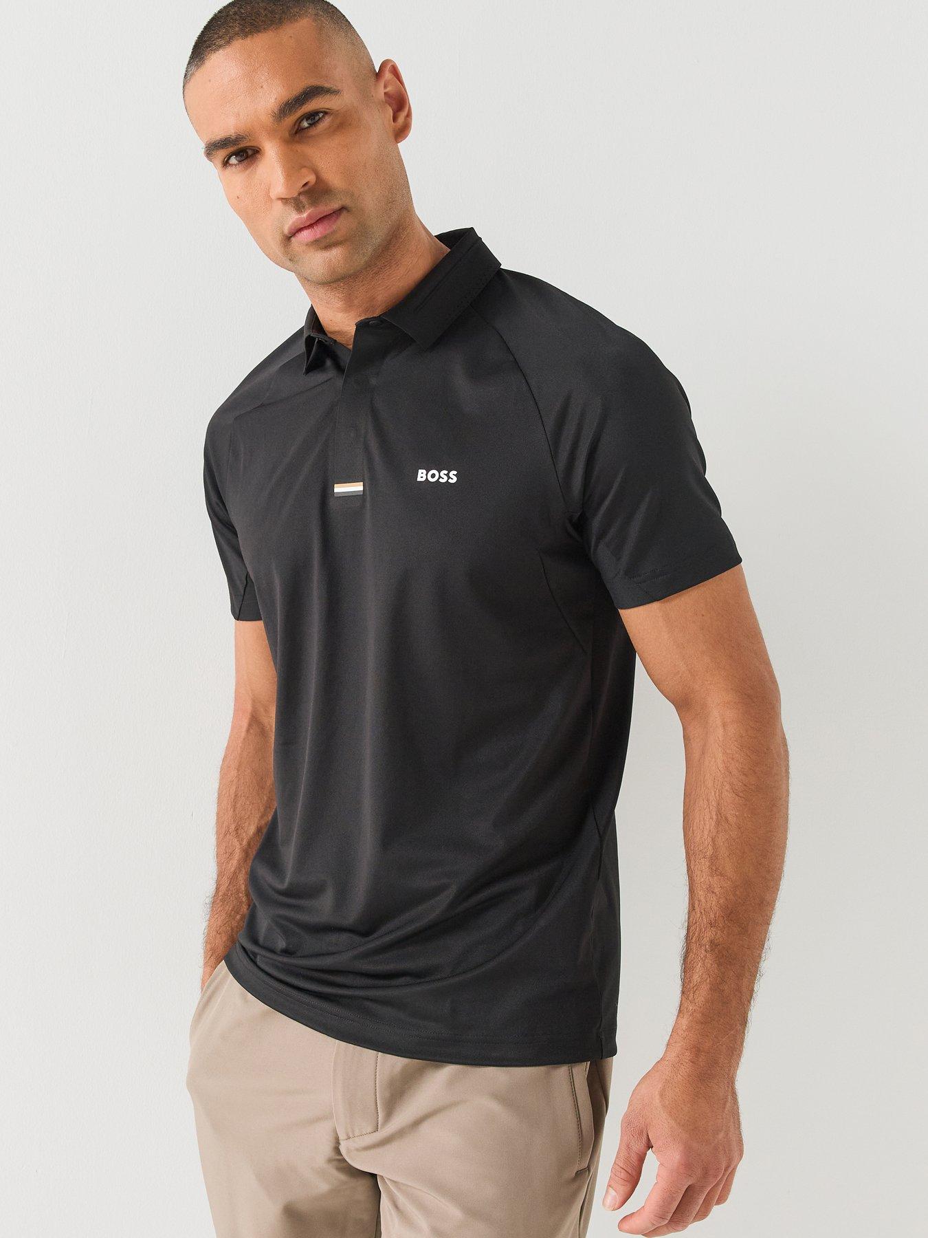Image 1 of 5 of BOSS Mens Paddytech Stretch Polo Shirt - Black