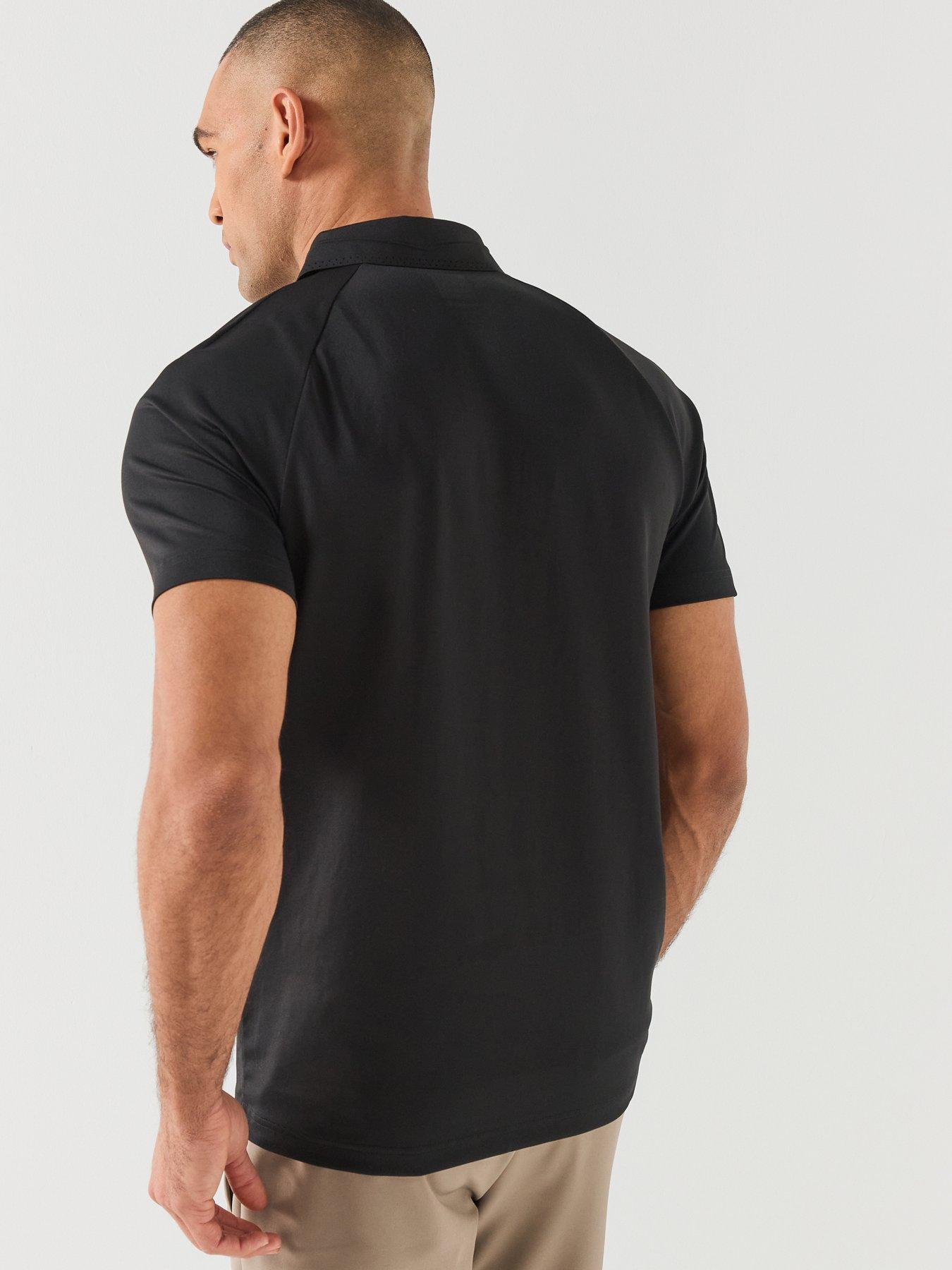 Image 2 of 5 of BOSS Mens Paddytech Stretch Polo Shirt - Black