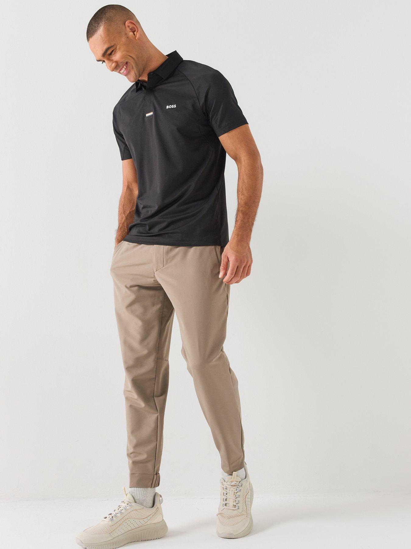Image 3 of 5 of BOSS Mens Paddytech Stretch Polo Shirt - Black