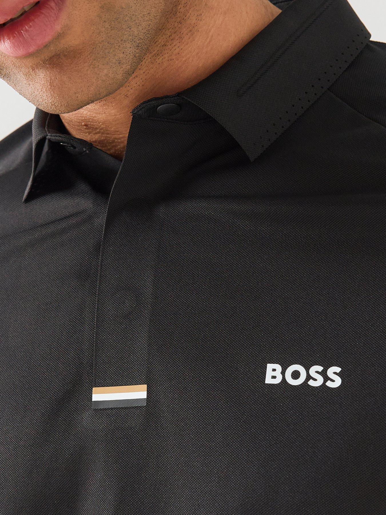 Image 5 of 5 of BOSS Mens Paddytech Stretch Polo Shirt - Black
