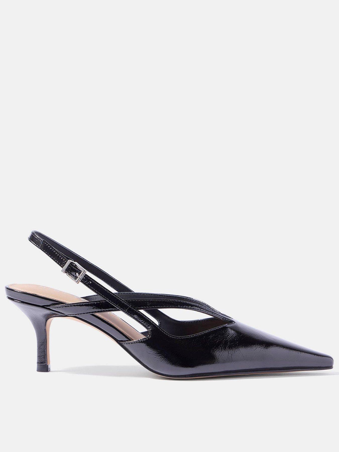 Mint Velvet Bianca Slingback Kitten Heels - Black