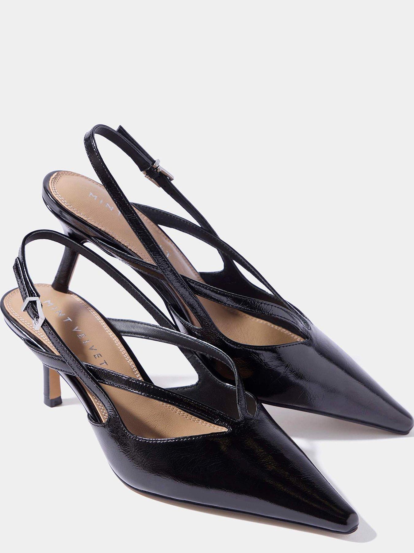 Image 4 of 5 of Mint Velvet Bianca Slingback Kitten Heels - Black
