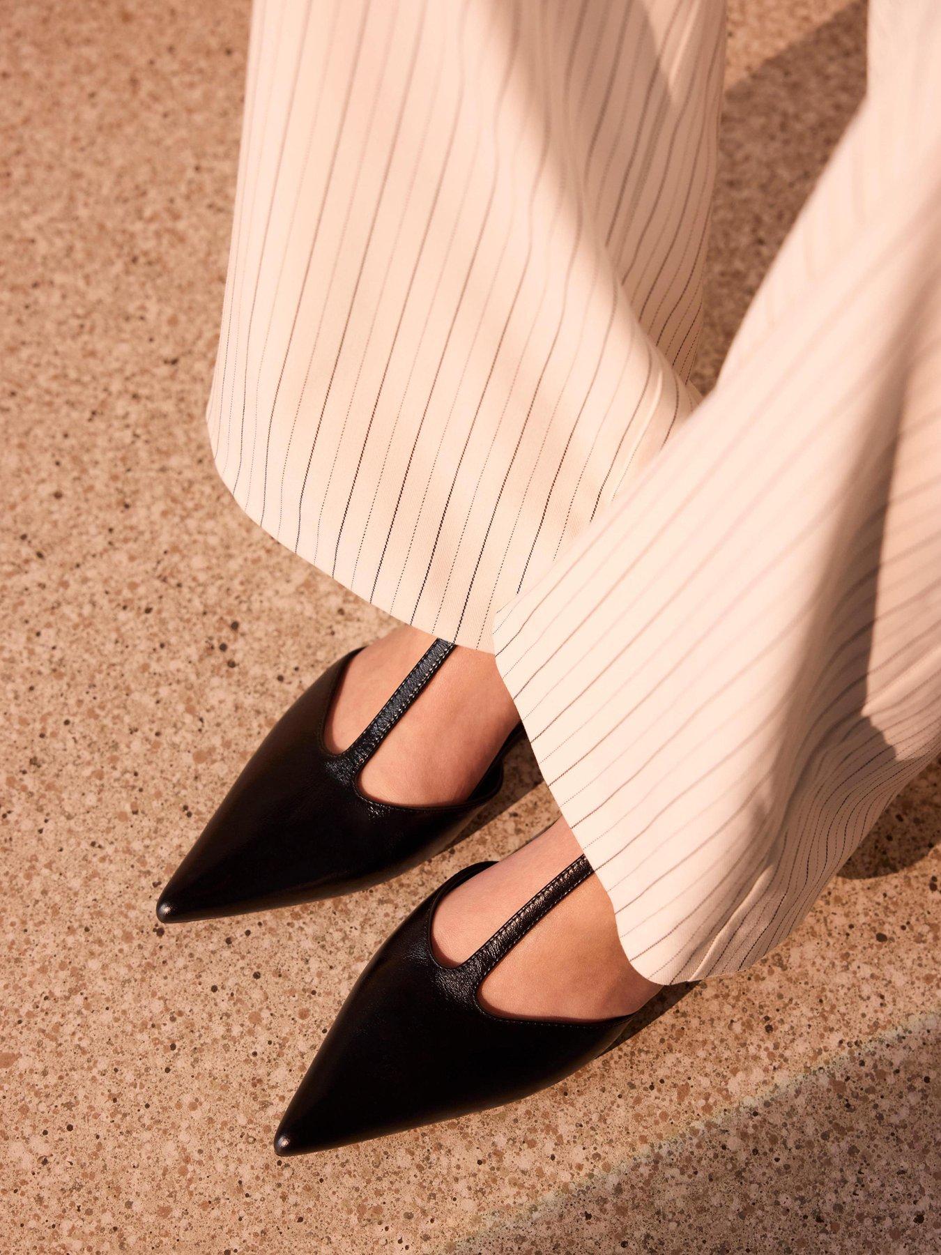 Image 5 of 5 of Mint Velvet Bianca Slingback Kitten Heels - Black