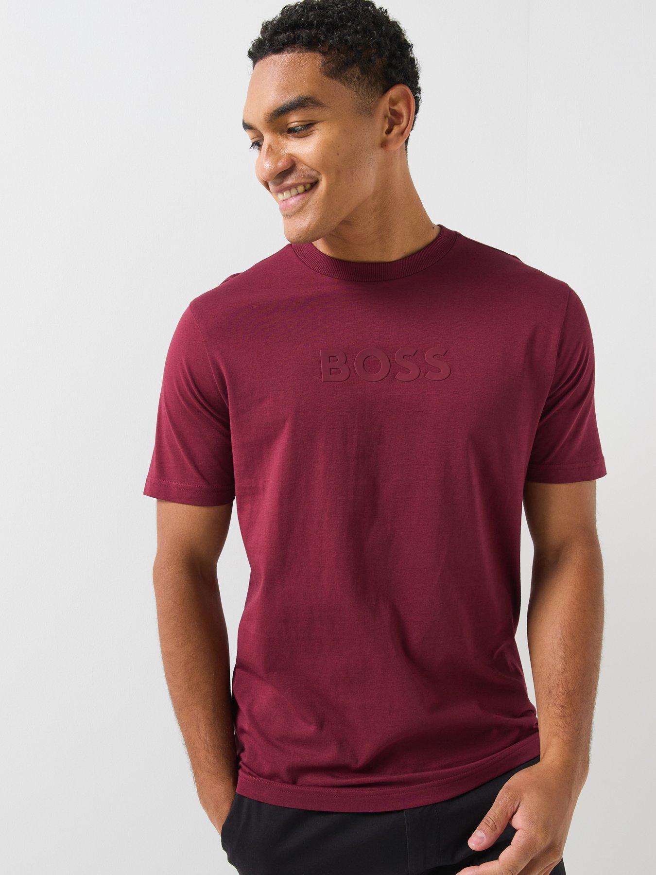 BOSS Boss TS_Logo Debossed Tonal Logo T-Shirt - Purple