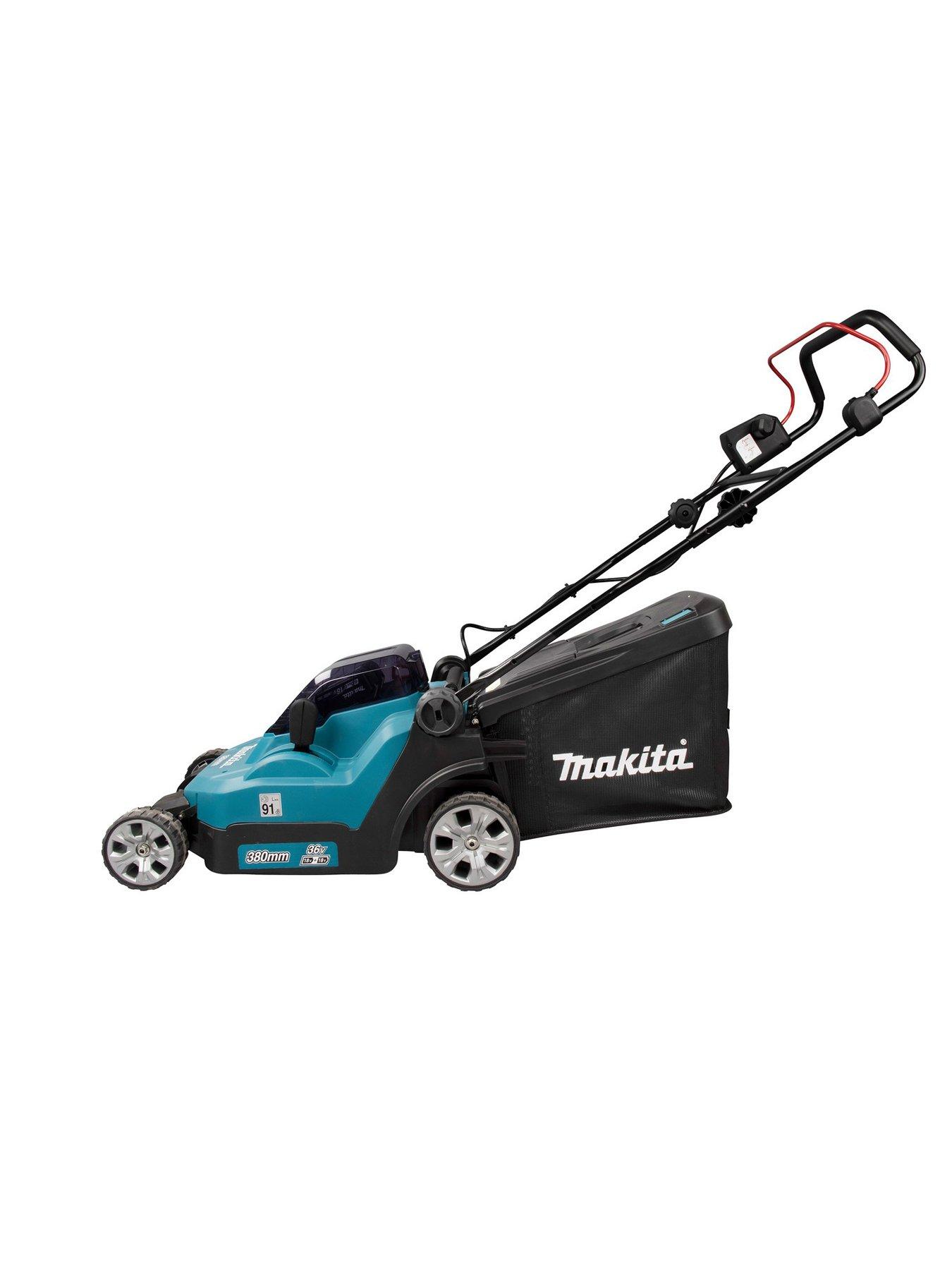 Image 3 of 7 of Makita Twin 18V LXT 38cm Lawn Mower 2 X 5Ah Batteries & Twin-Port Charger