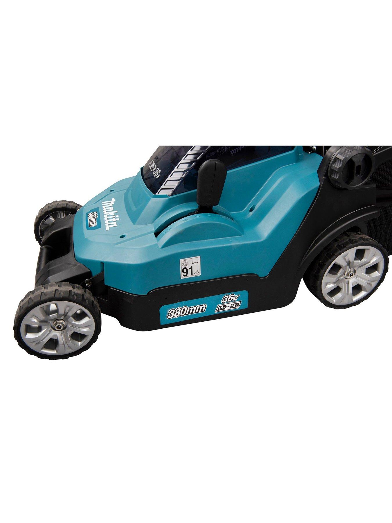 Image 5 of 7 of Makita Twin 18V LXT 38cm Lawn Mower 2 X 5Ah Batteries & Twin-Port Charger