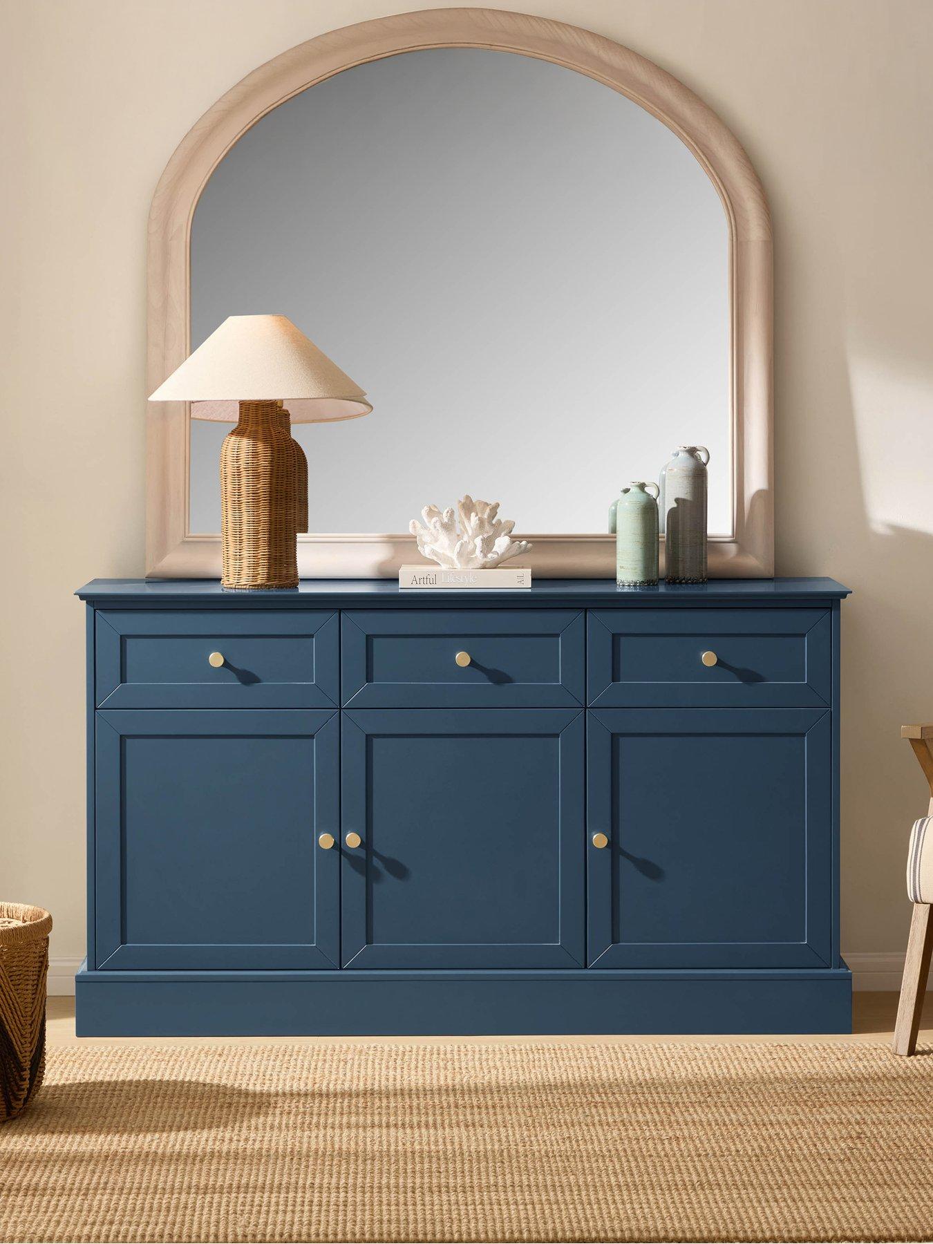 Dusk Ruby 3 Door Sideboard With Drawers - Teal